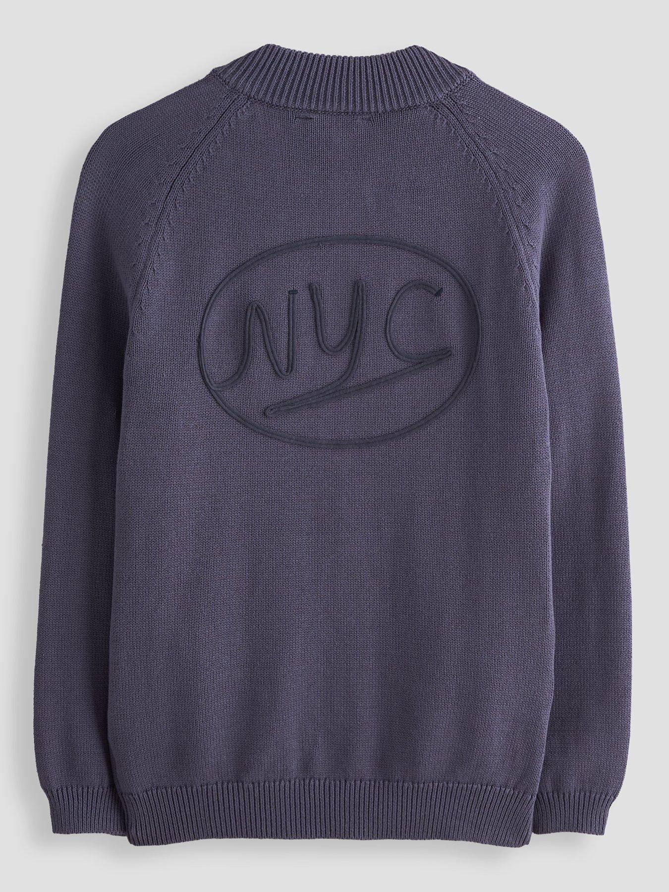 Image 2 of 6 of The Very Collection Boys Knitted Back Detail Basic Cardigan - Grey