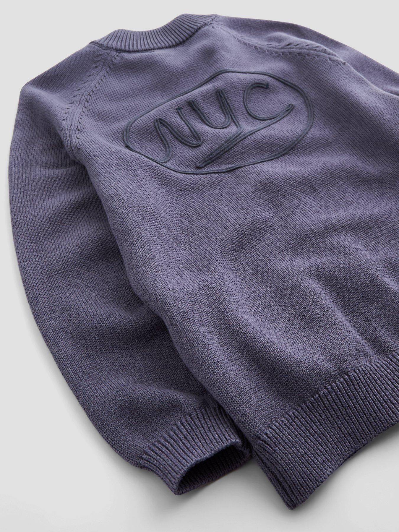Image 3 of 6 of The Very Collection Boys Knitted Back Detail Basic Cardigan - Grey