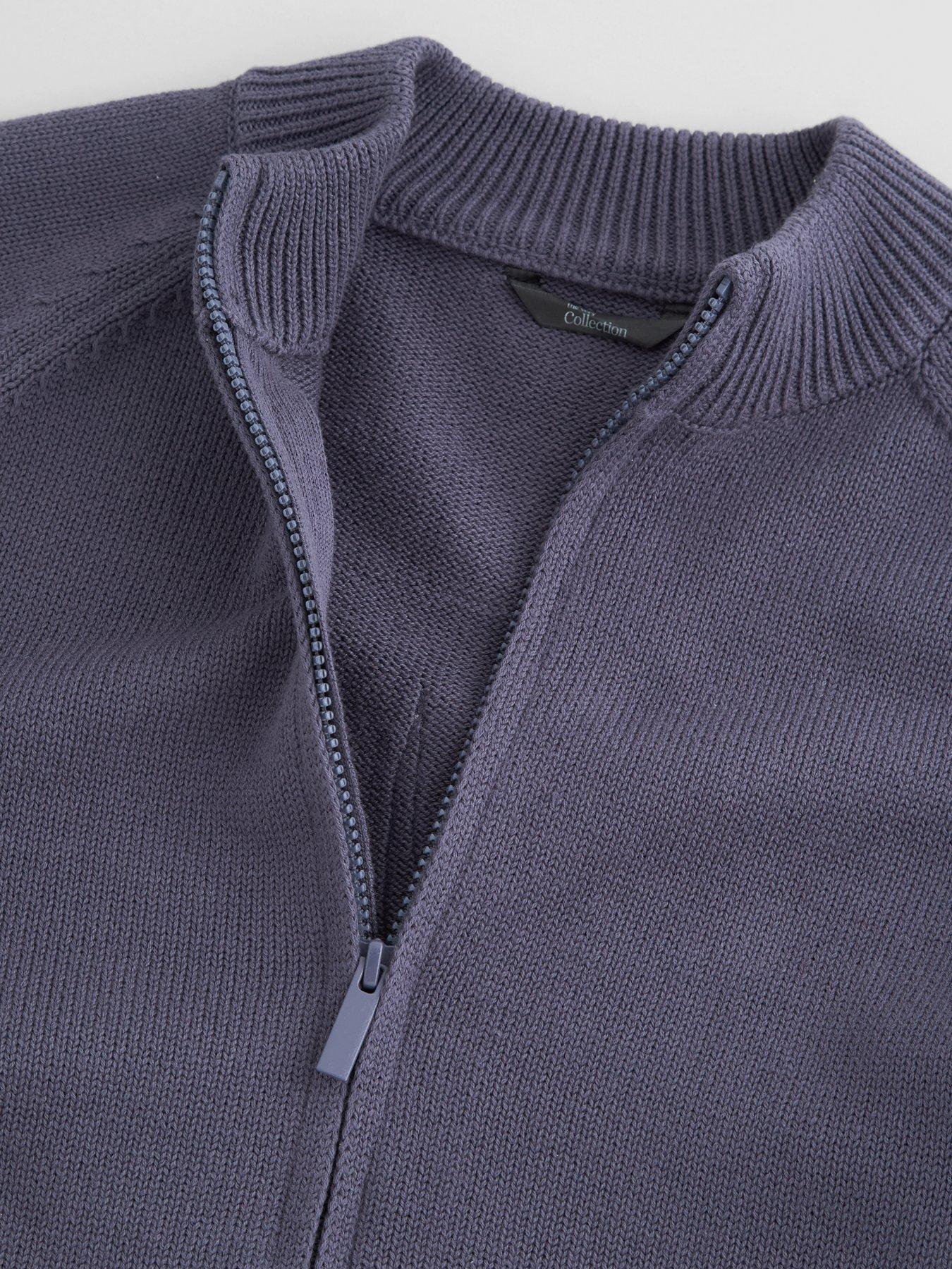 Image 4 of 6 of The Very Collection Boys Knitted Back Detail Basic Cardigan - Grey