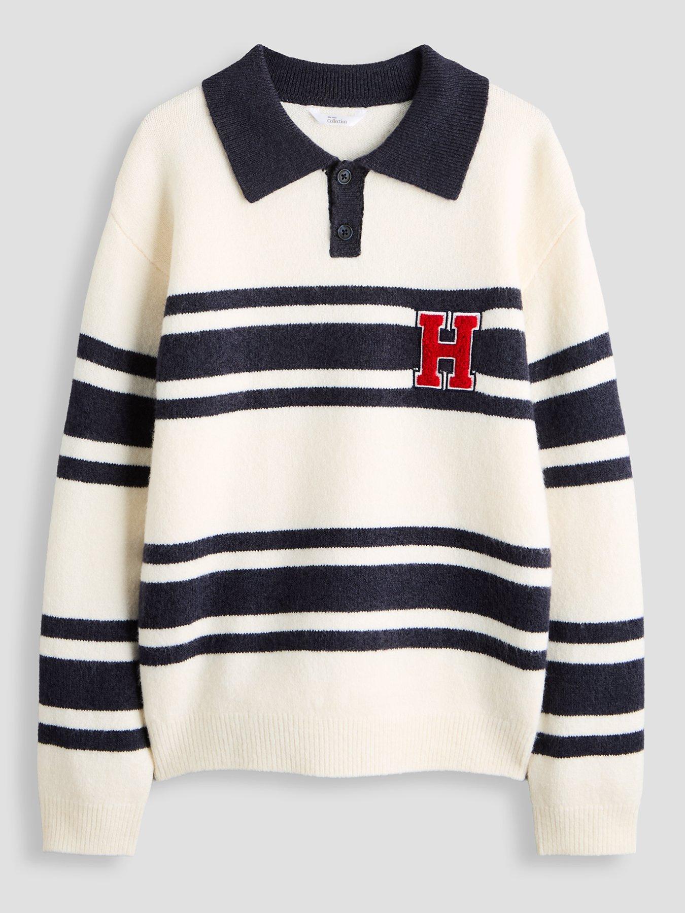 The Very Collection Boys Knitted Varsity Polo