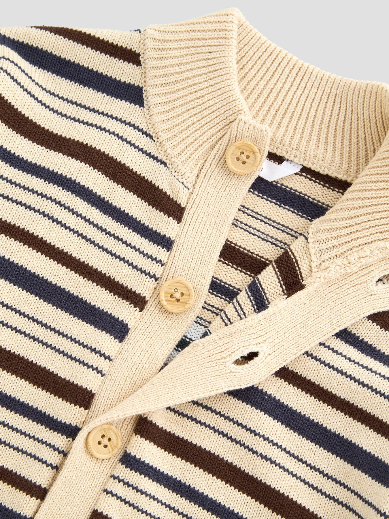 Image 3 of 4 of The Very Collection Boys Stripe Knitted Cardigan - Multi