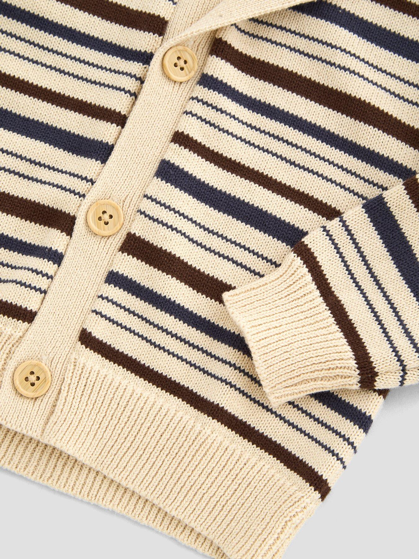 Image 4 of 4 of The Very Collection Boys Stripe Knitted Cardigan - Multi