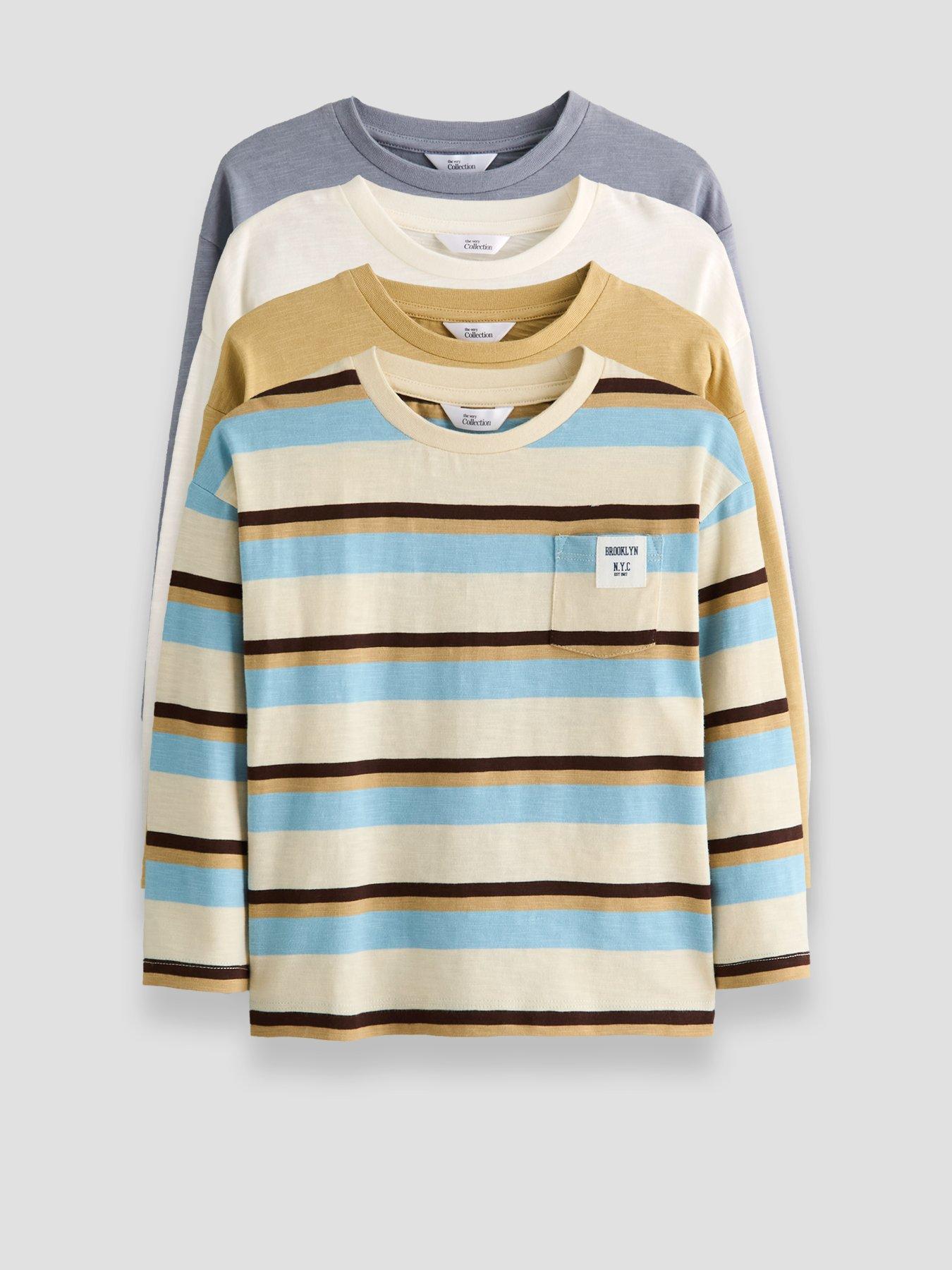 The Very Collection Boys 4 Pack Slogan Long Sleeve T-shirts - Multi