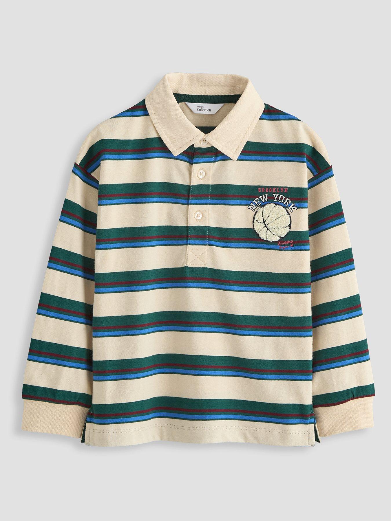 The Very Collection Boys Stripe Rugby Basic Polo - Multi