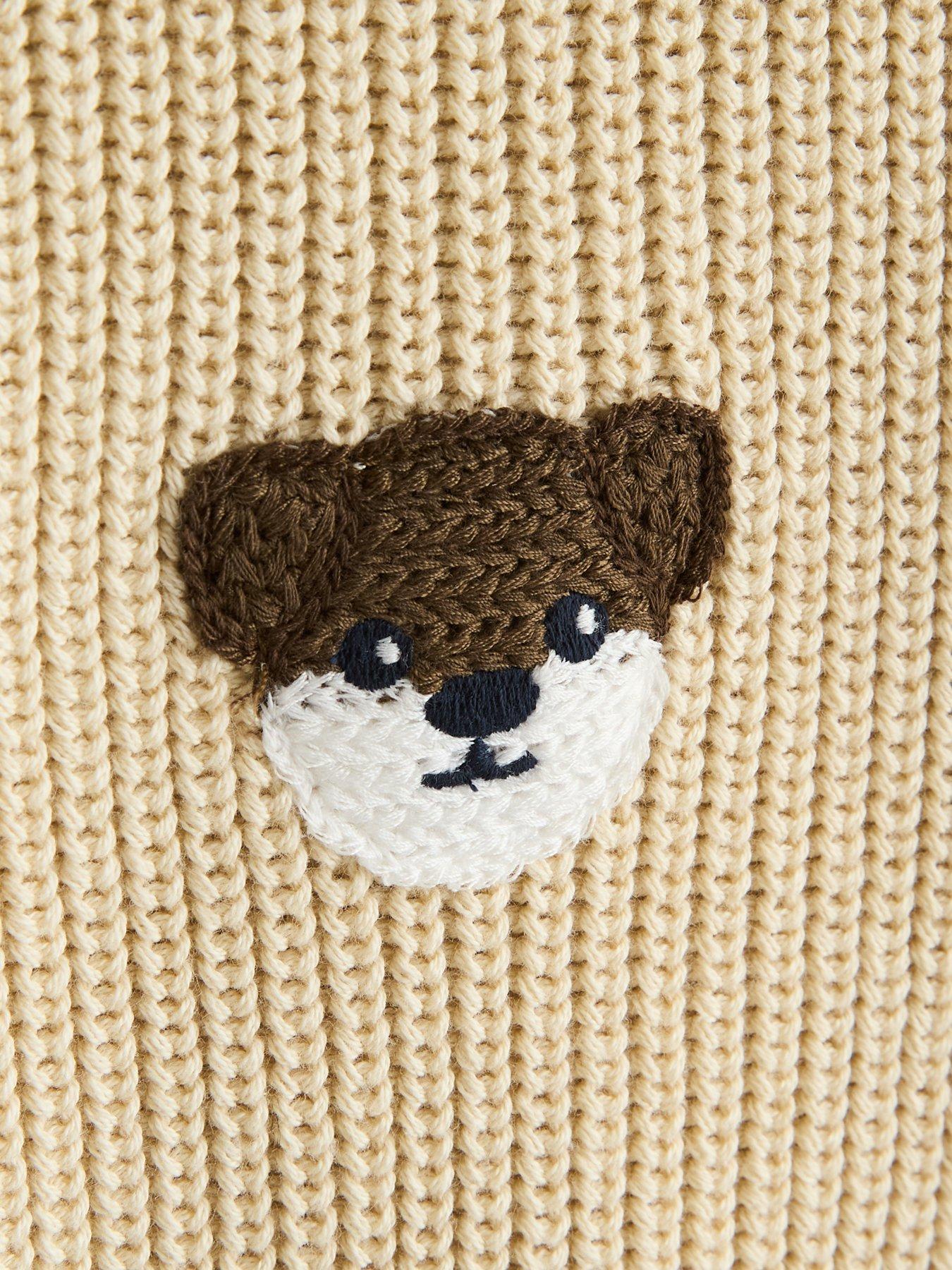Image 5 of 5 of The Very Collection Boys Knitted Dog Jumper - Cream