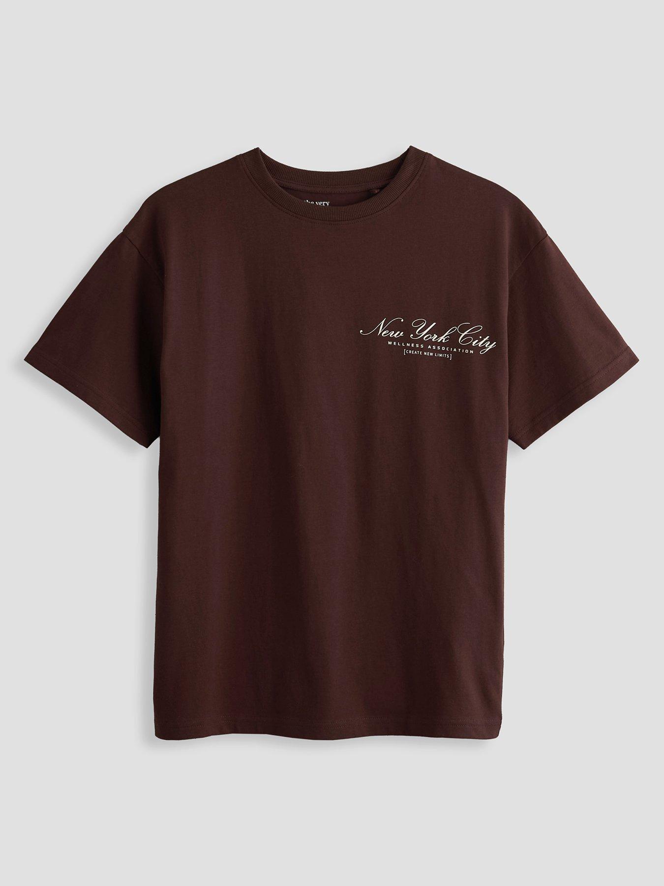 The Very Collection Boys Cotton Rich NYC Graphic T-Shirt - Brown