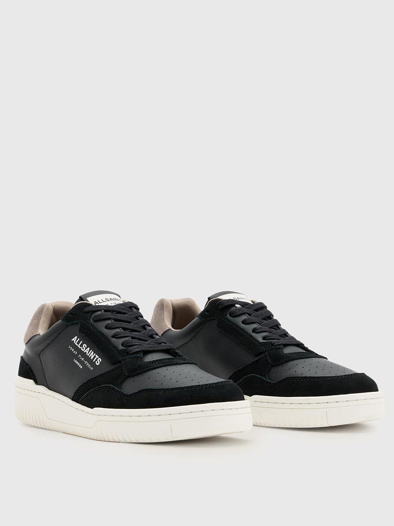 Image 2 of 5 of AllSaints Regan Low Top Leather Trainers - Grey