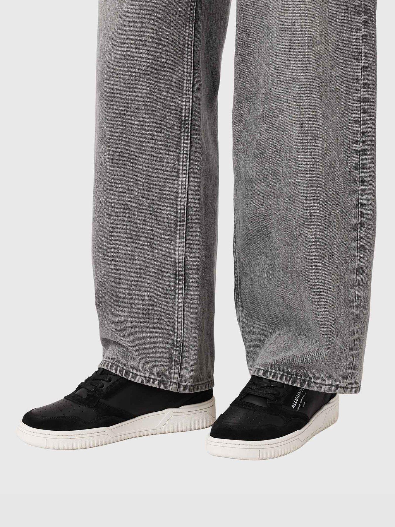 Image 5 of 5 of AllSaints Regan Low Top Leather Trainers - Grey