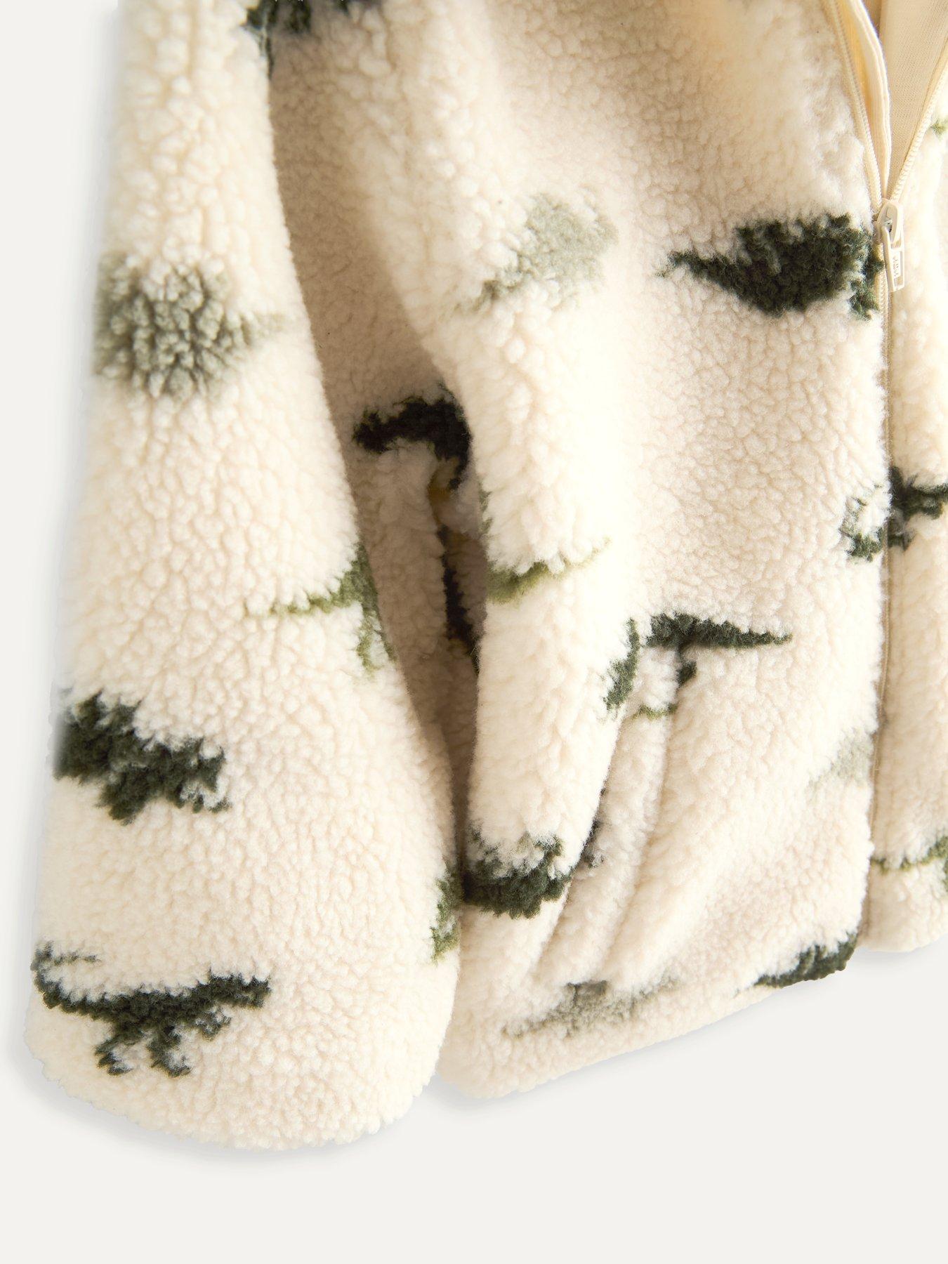 Image 4 of 5 of The Very Collection Boys' Dino Print Borg Hooded Jacket - Stone