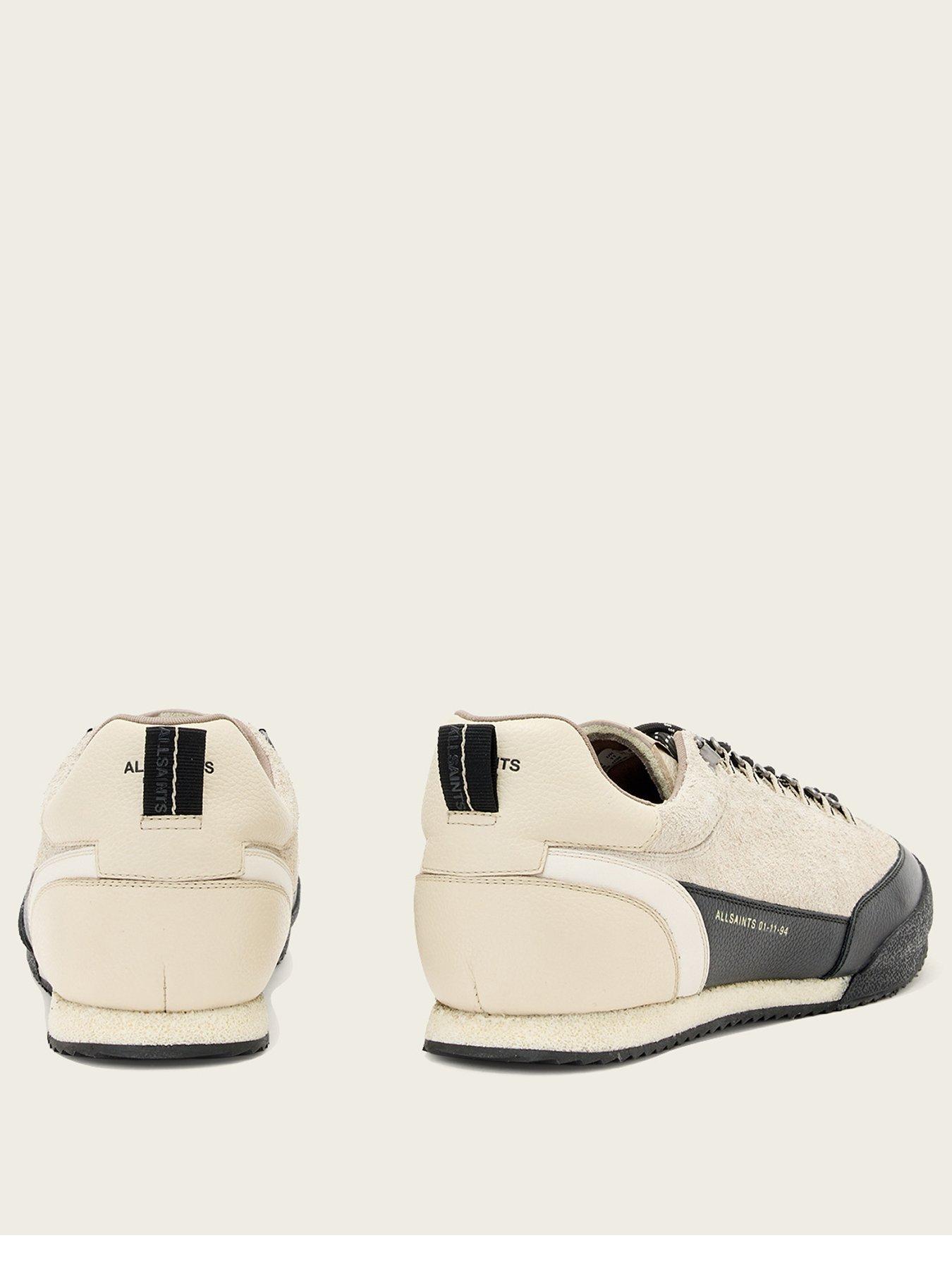 Image 3 of 6 of AllSaints Harri Low Top Suede Trainer - Off-White