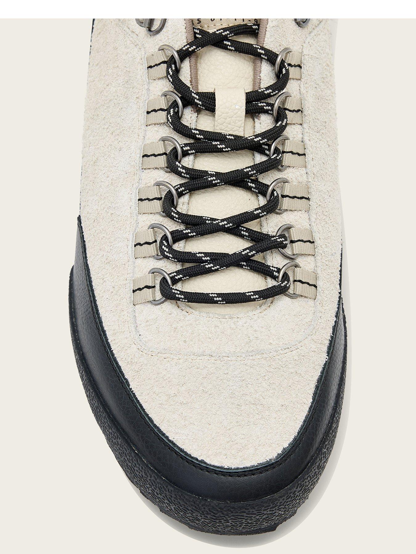 Image 4 of 6 of AllSaints Harri Low Top Suede Trainer - Off-White