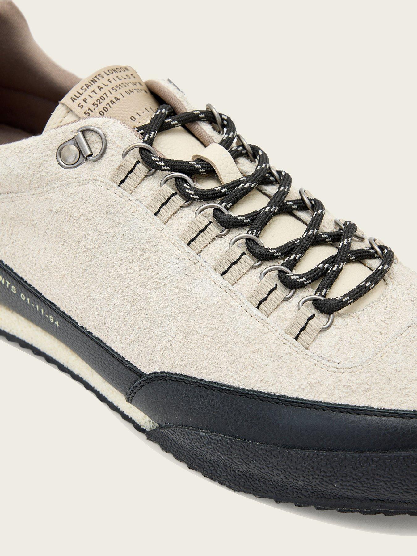 Image 5 of 6 of AllSaints Harri Low Top Suede Trainer - Off-White