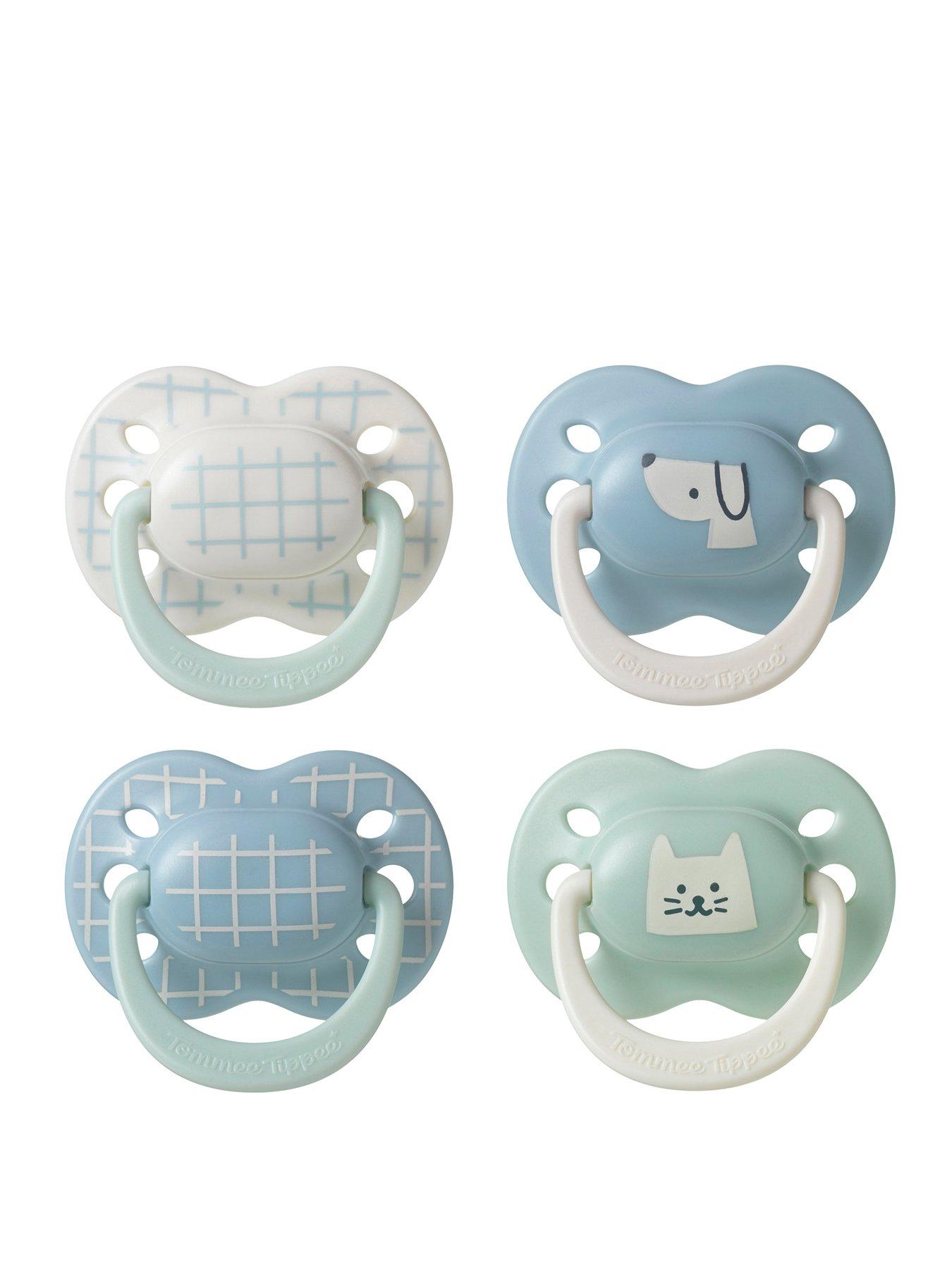 front image of tommee-tippee-ultimate-fit-soother-0-6-months-4-pack-orthodontic-dummy-blue