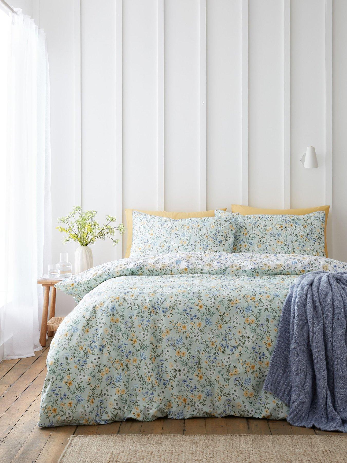 Image 1 of 7 of Bianca Ditsy Floral 100% Cotton Duvet Set Green