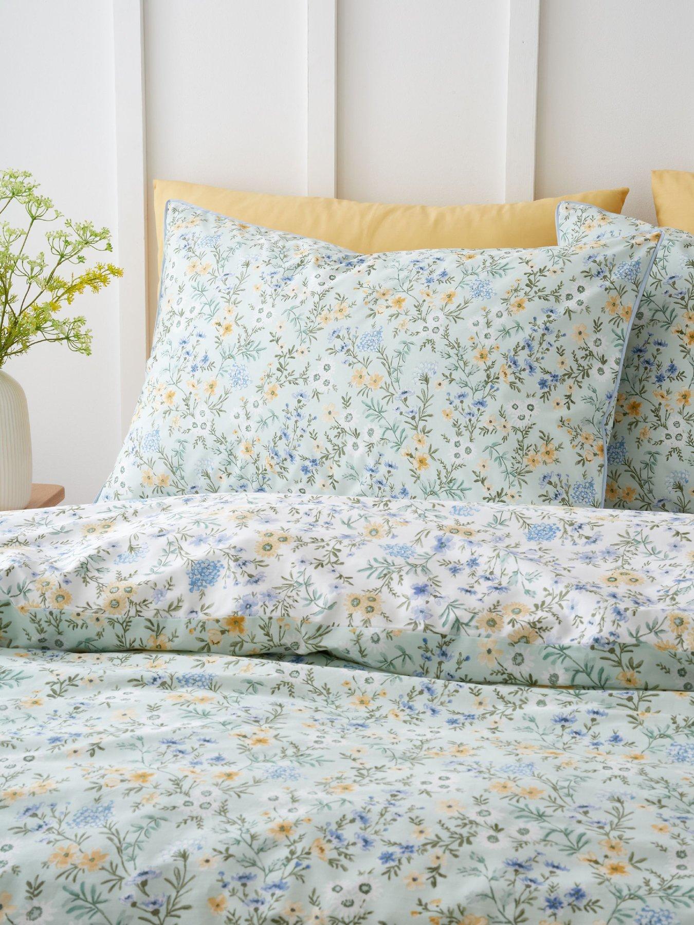 Image 5 of 7 of Bianca Ditsy Floral 100% Cotton Duvet Set Green