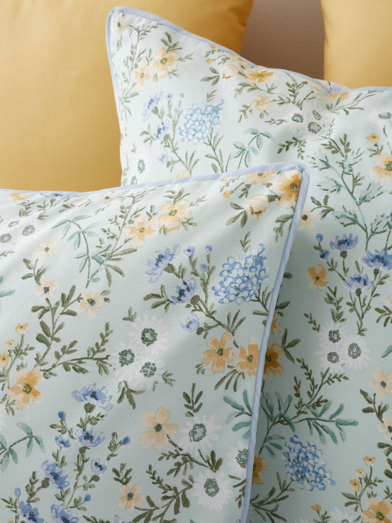 Image 6 of 7 of Bianca Ditsy Floral 100% Cotton Duvet Set Green