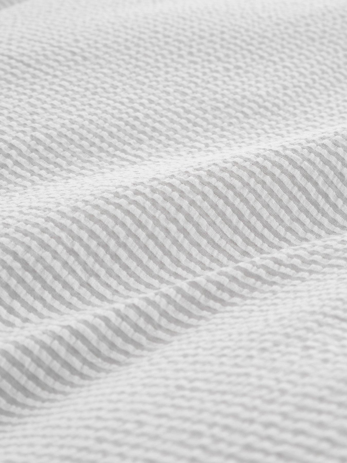 Image 7 of 7 of Bianca Seersucker Woven Stripe Duvet Set Grey