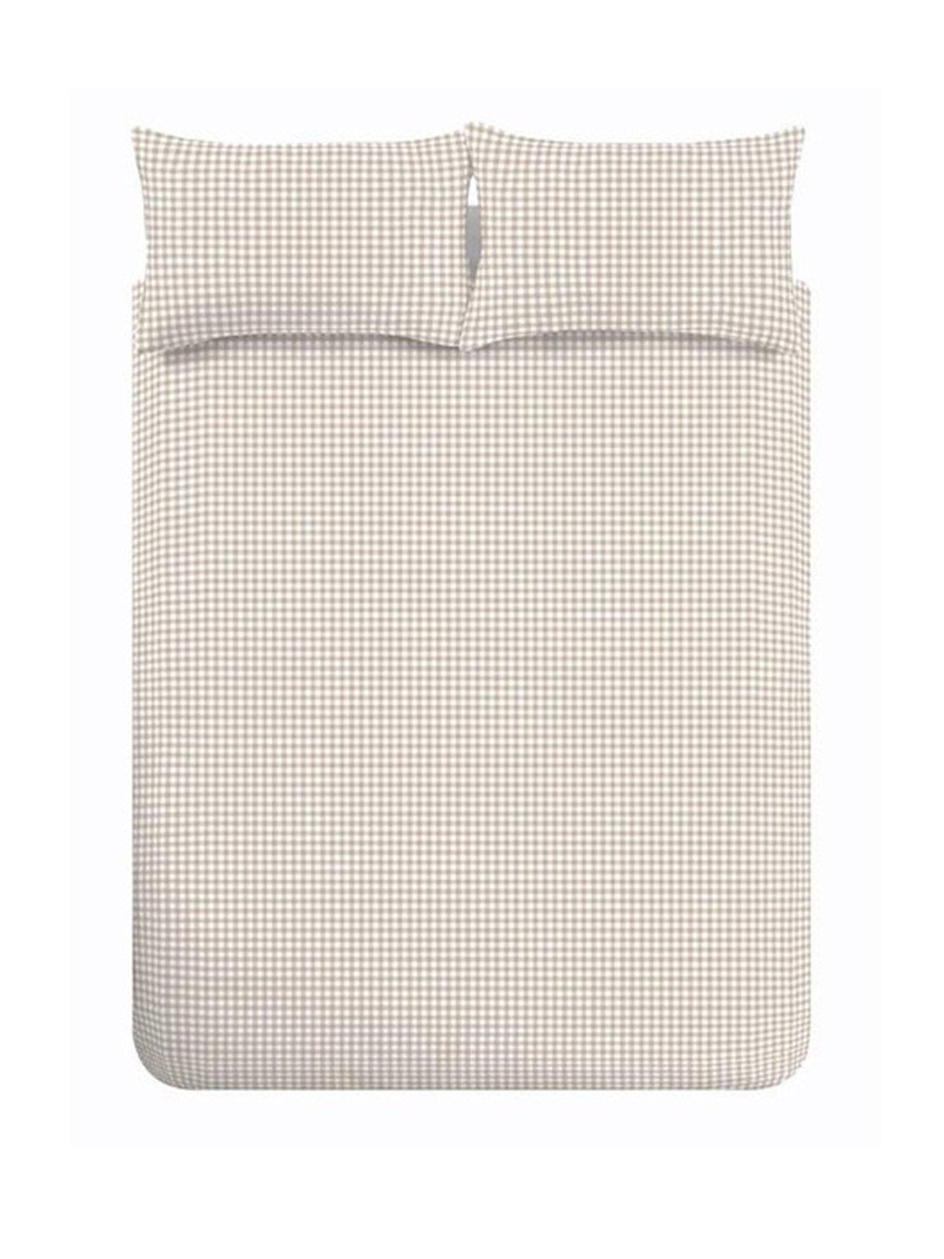 Image 2 of 5 of Catherine Lansfield Bamford Gingham Check Duvet Set Natural