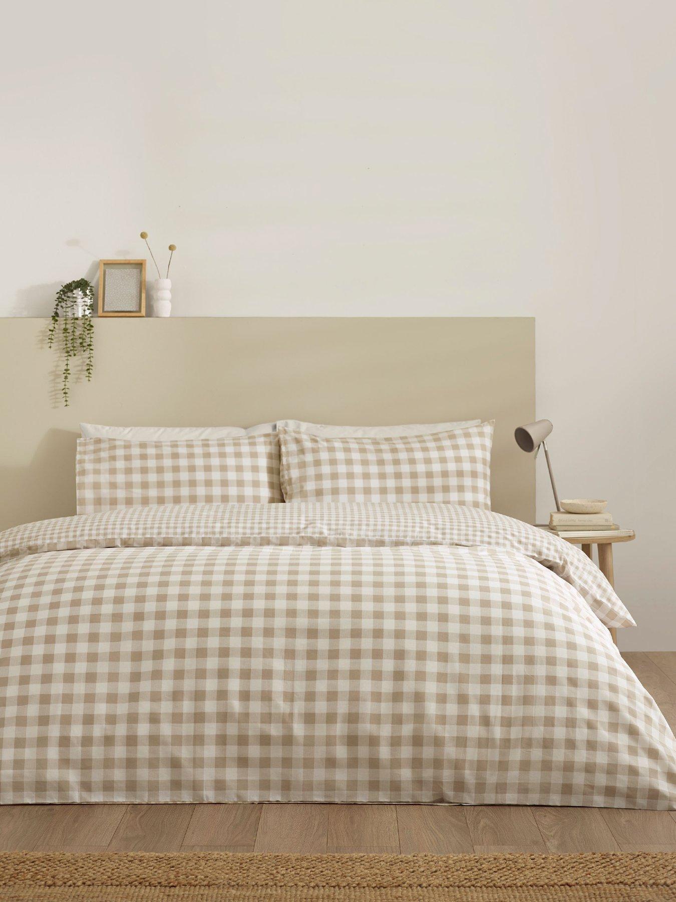 Image 3 of 5 of Catherine Lansfield Bamford Gingham Check Duvet Set Natural