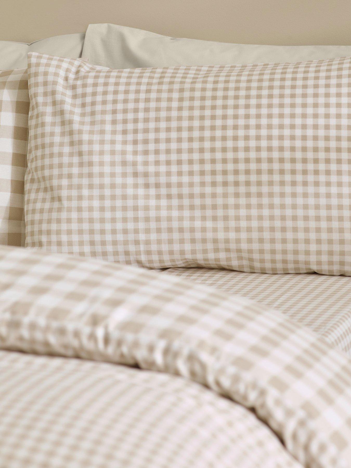 Image 4 of 5 of Catherine Lansfield Bamford Gingham Check Duvet Set Natural