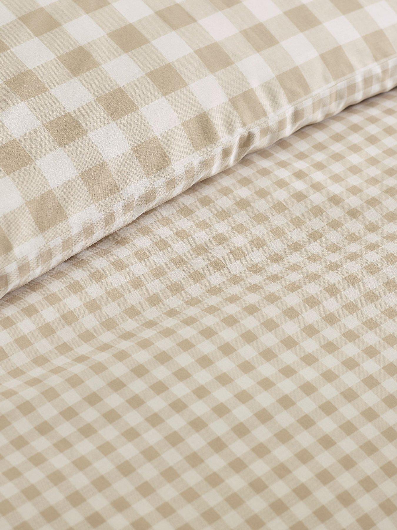 Image 5 of 5 of Catherine Lansfield Bamford Gingham Check Duvet Set Natural