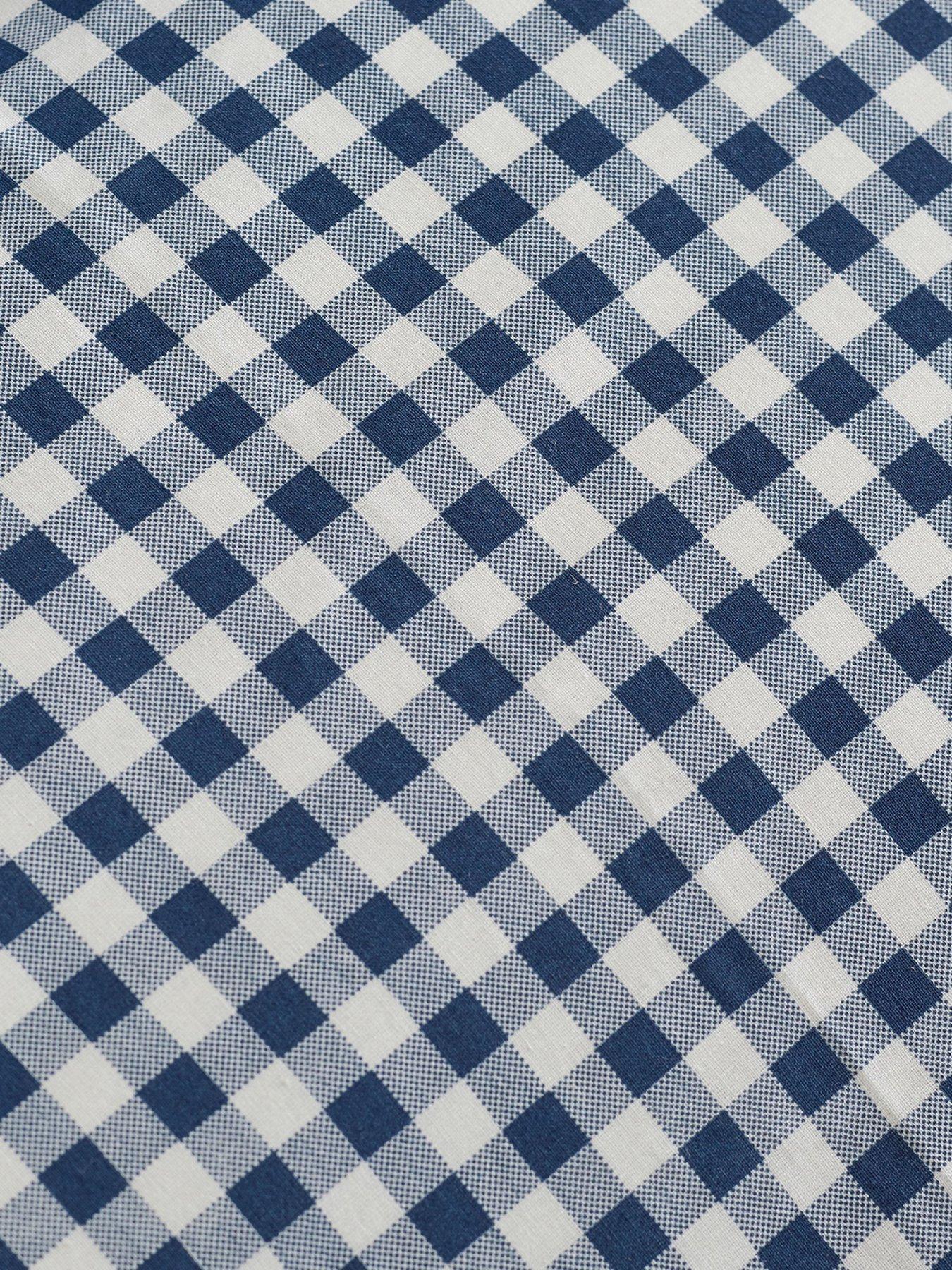  image of catherine-lansfield-bamford-gingham-check-fitted-sheet-navy