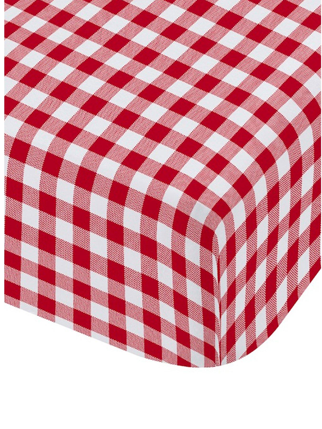 Image 2 of 3 of Catherine Lansfield Bamford Gingham Check Fitted Sheet Red