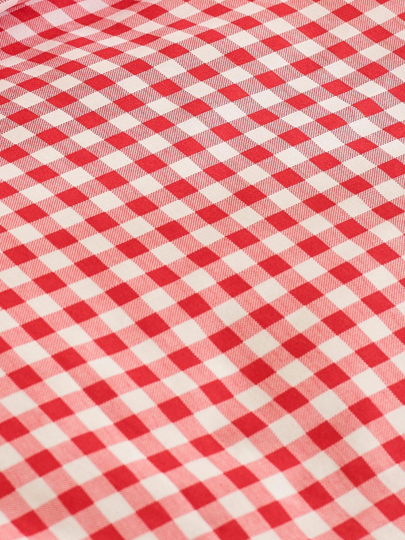 Image 3 of 3 of Catherine Lansfield Bamford Gingham Check Fitted Sheet Red