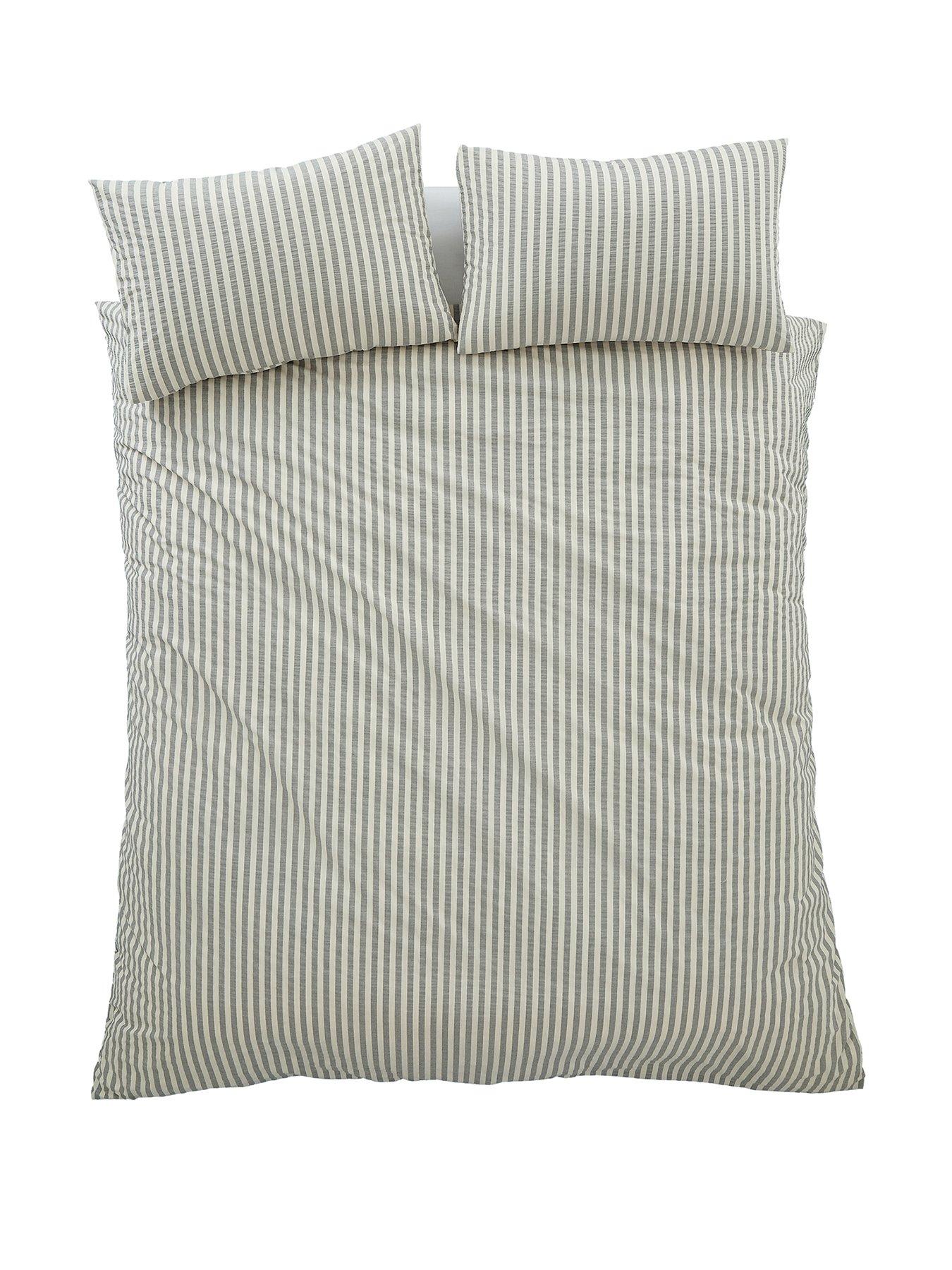 Image 2 of 5 of Pineapple Elephant Cotton Rich Woven Stripe Duvet Set Grey