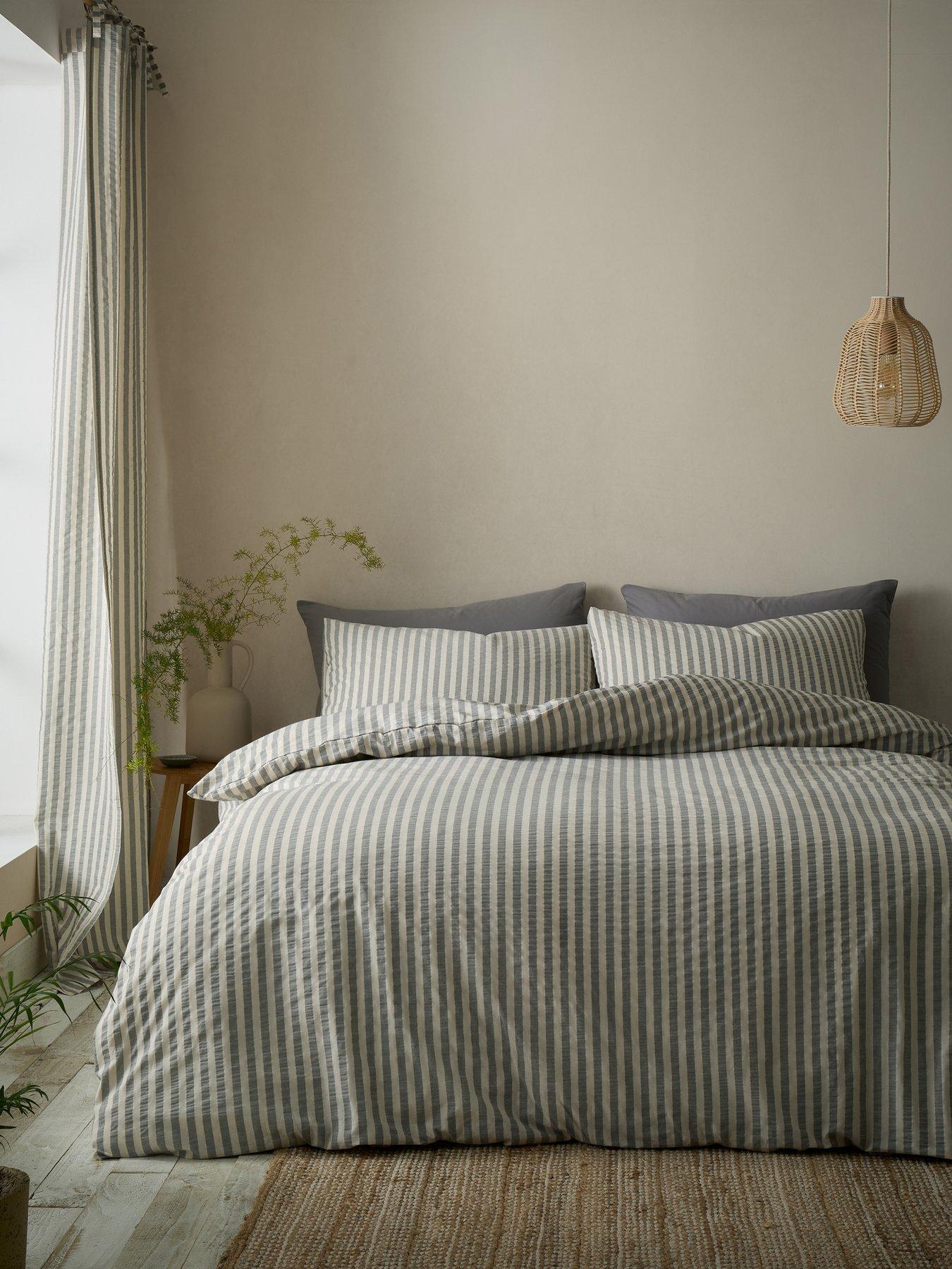 Image 3 of 5 of Pineapple Elephant Cotton Rich Woven Stripe Duvet Set Grey