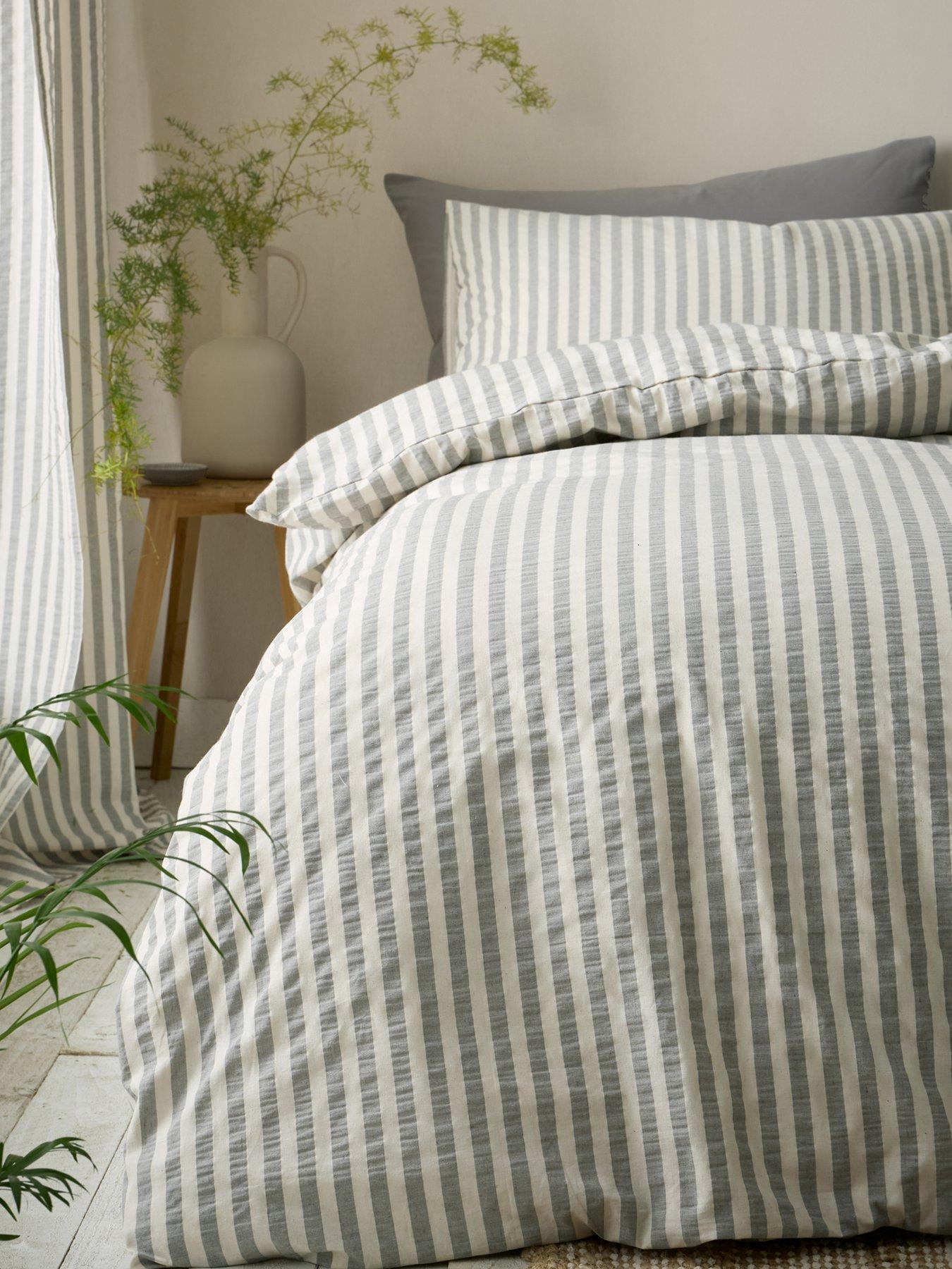 Image 5 of 5 of Pineapple Elephant Cotton Rich Woven Stripe Duvet Set Grey