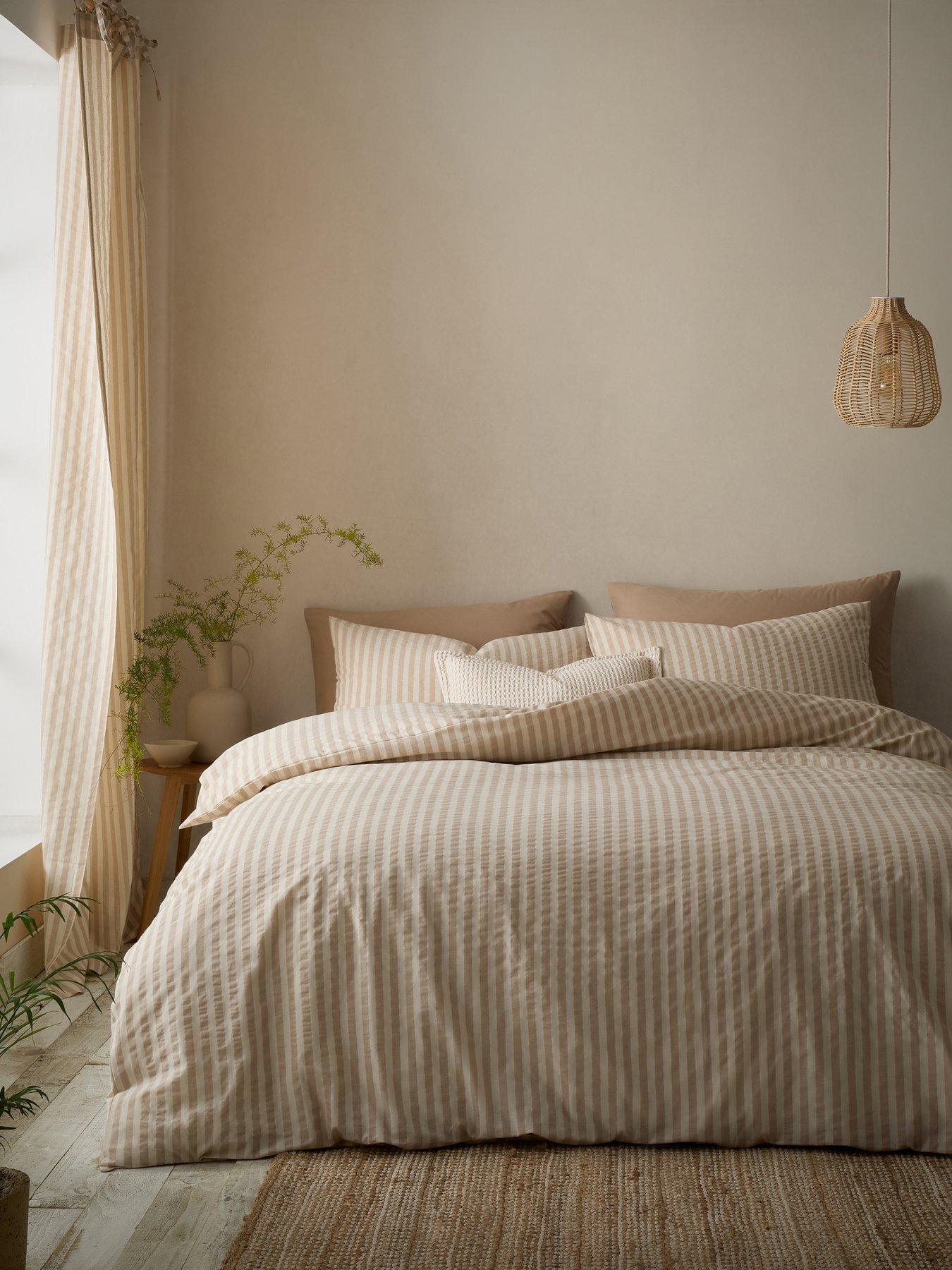 Image 1 of 6 of Pineapple Elephant Cotton Rich Woven Stripe Duvet Set Natural