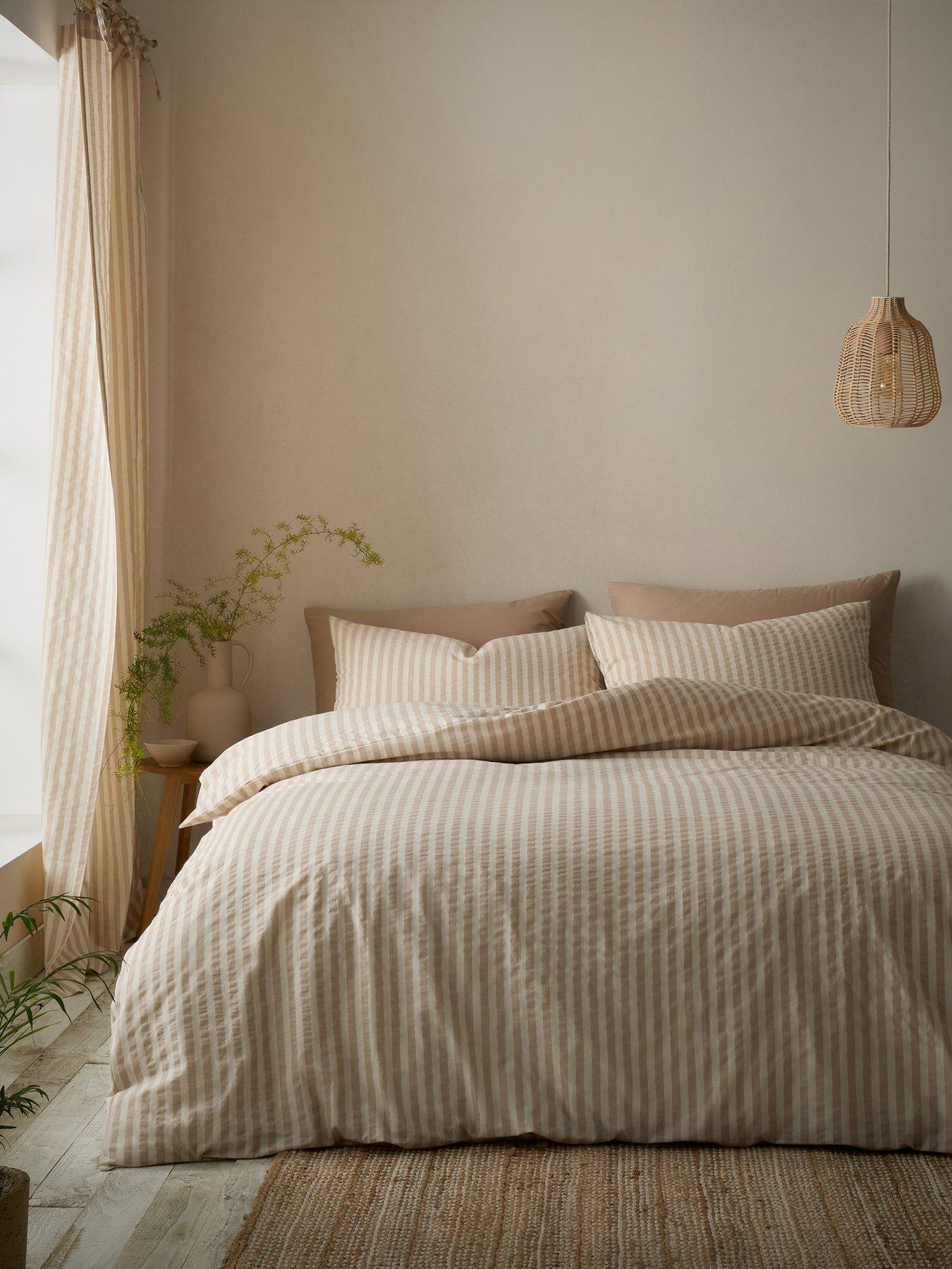 Image 3 of 6 of Pineapple Elephant Cotton Rich Woven Stripe Duvet Set Natural