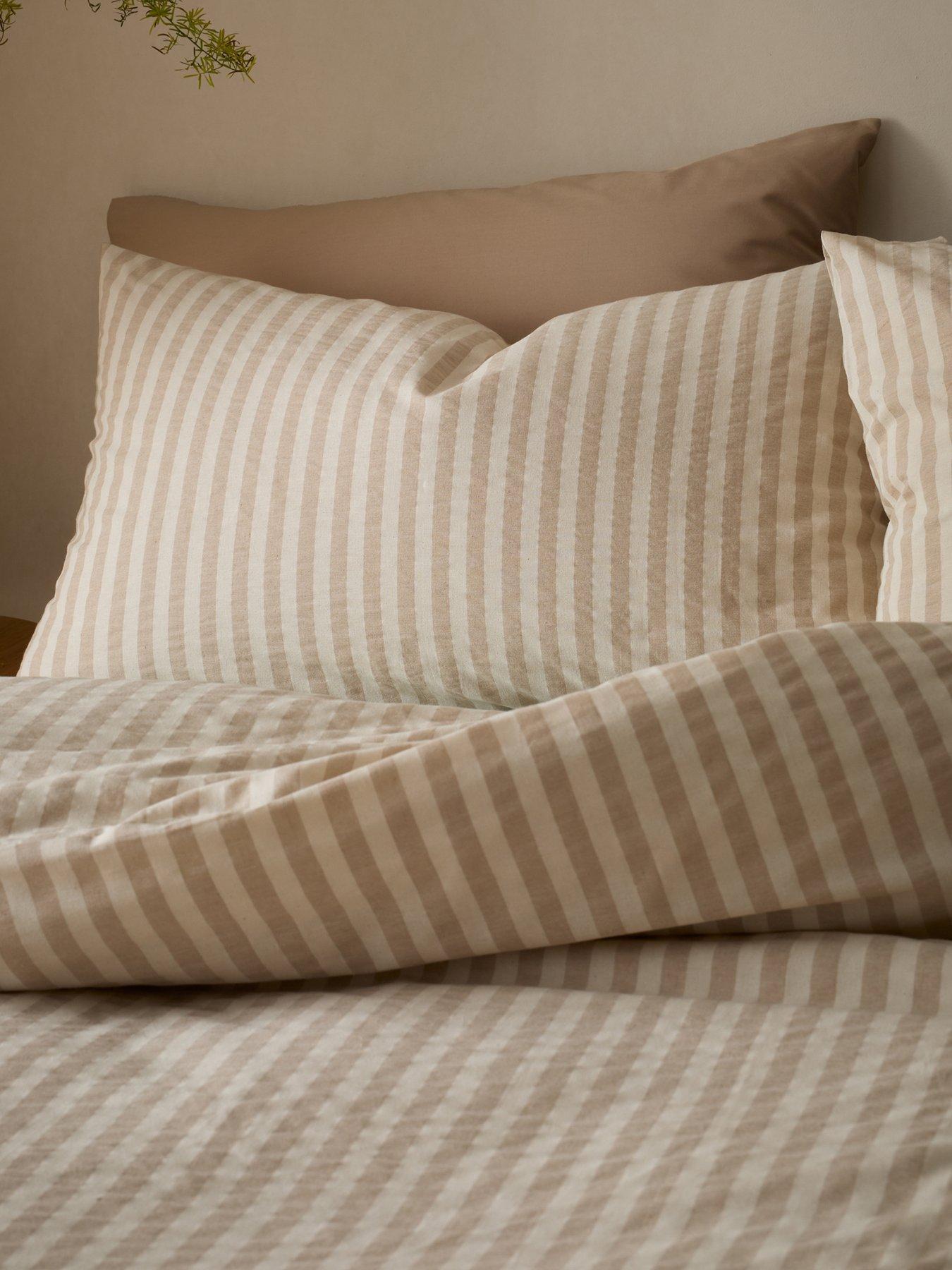 Image 4 of 6 of Pineapple Elephant Cotton Rich Woven Stripe Duvet Set Natural