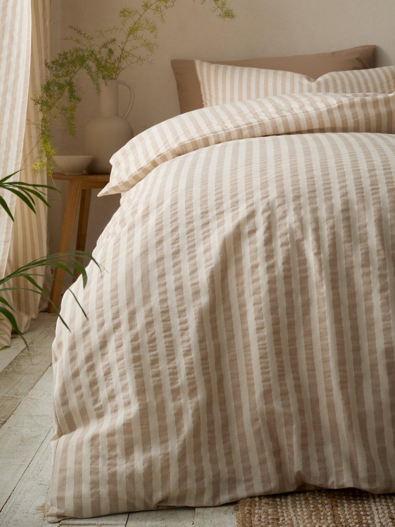 Image 5 of 6 of Pineapple Elephant Cotton Rich Woven Stripe Duvet Set Natural