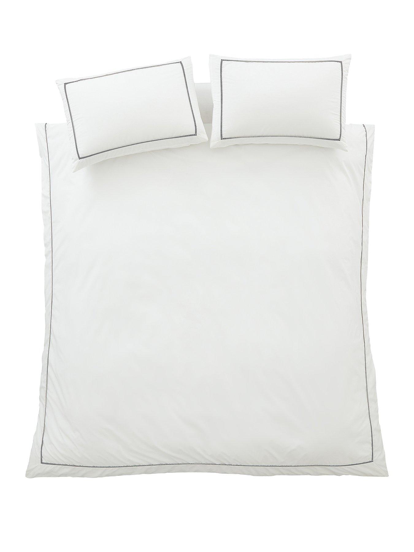 Image 2 of 6 of Bianca Contrast Trim 100% Cotton Duvet Set White/Black