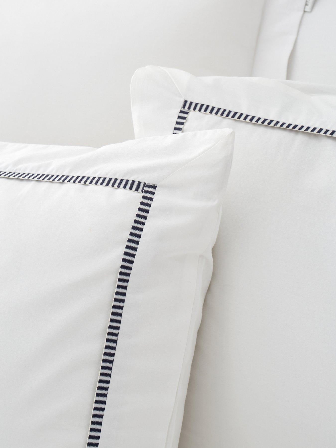 Image 4 of 6 of Bianca Contrast Trim 100% Cotton Duvet Set White/Black