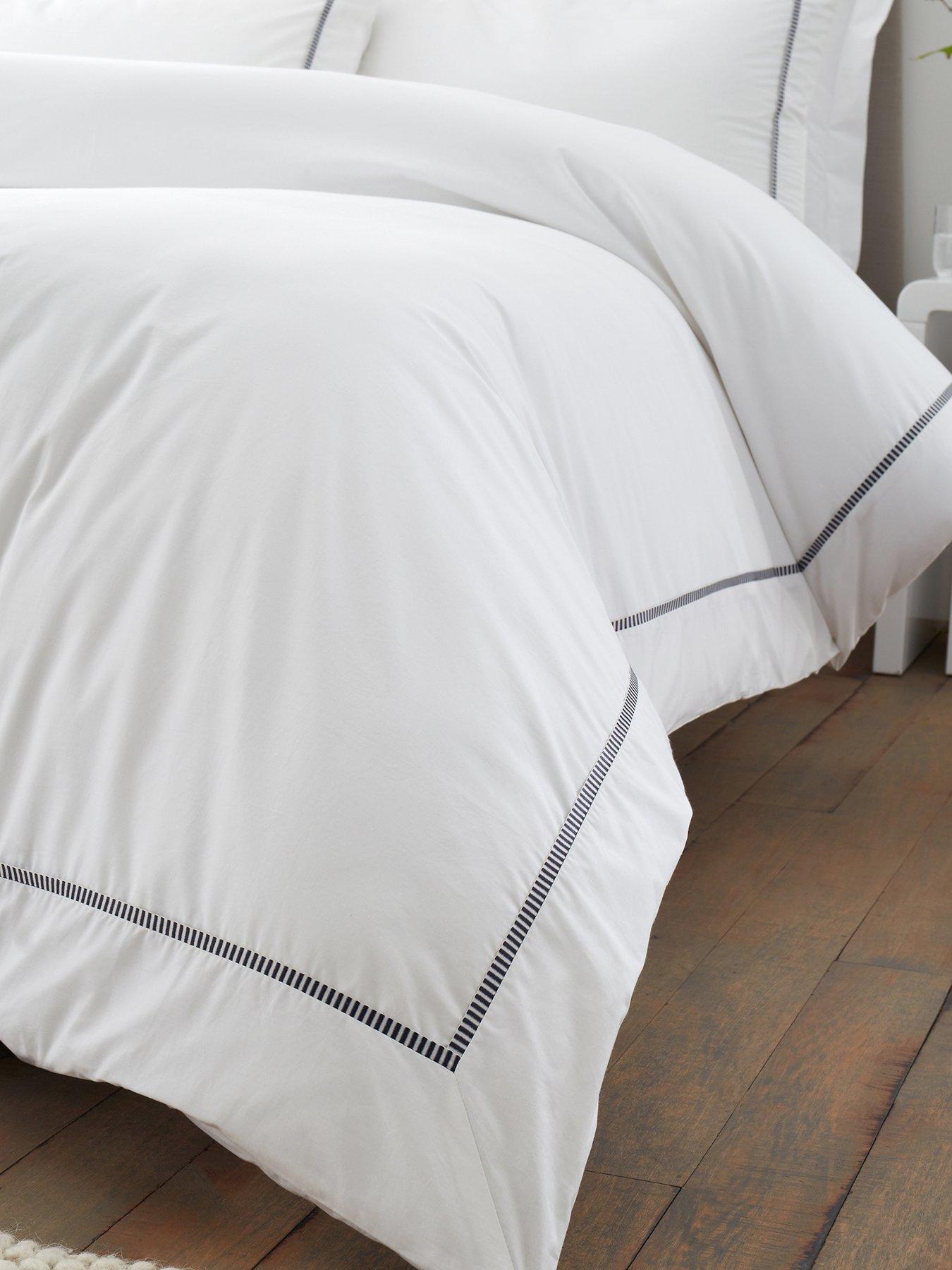 Image 5 of 6 of Bianca Contrast Trim 100% Cotton Duvet Set White/Black