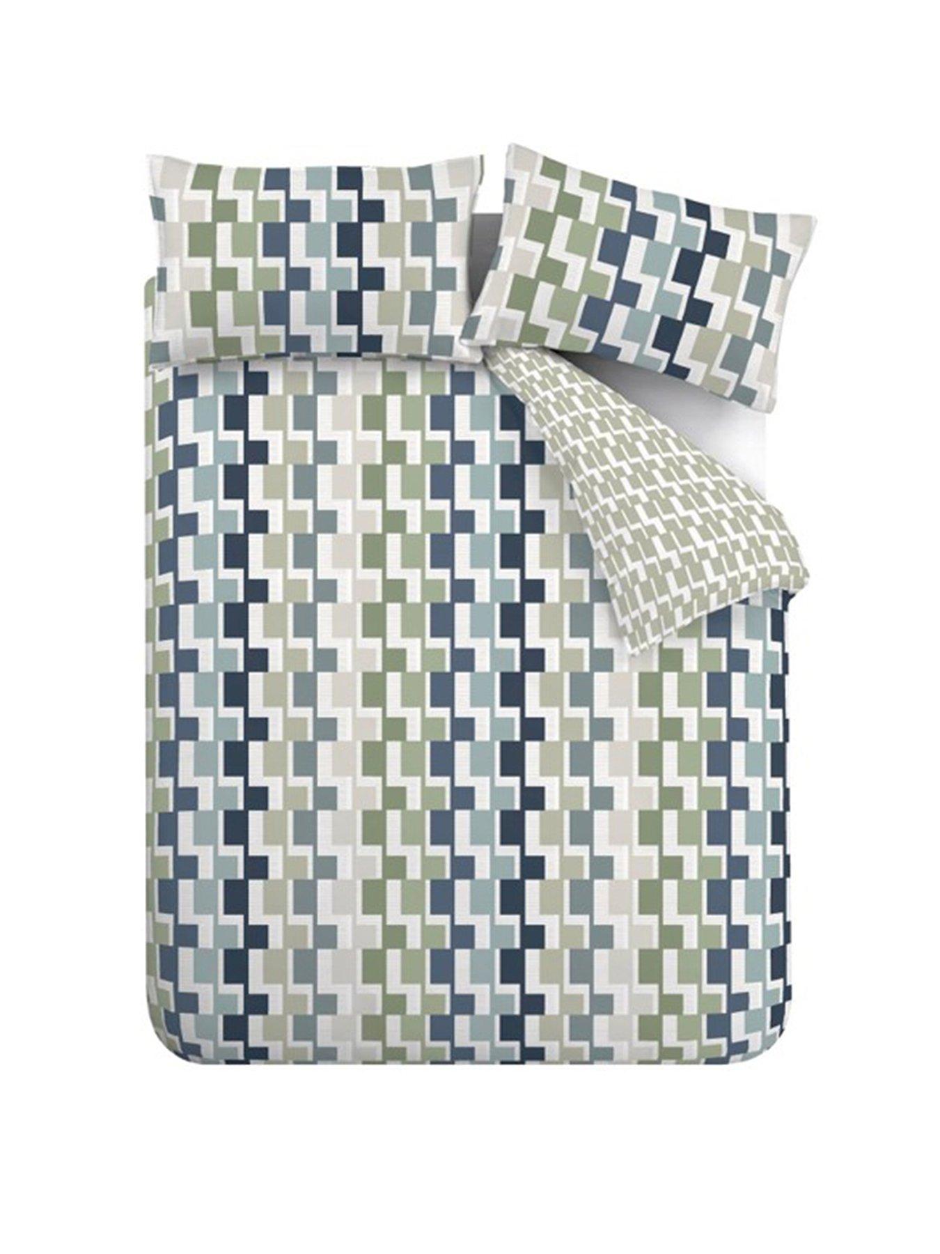  image of catherine-lansfield-bryson-duvet-set-blue