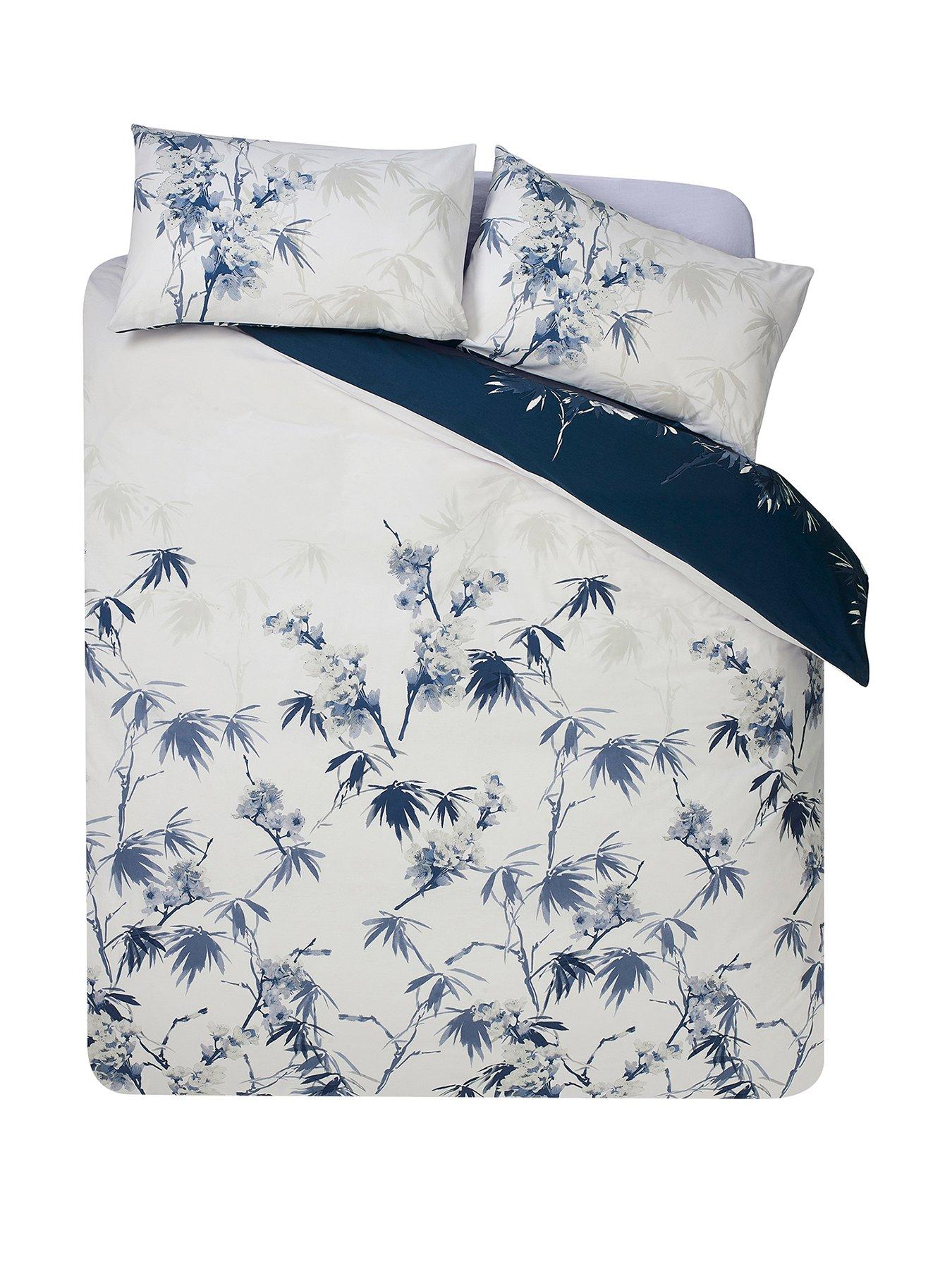 Image 2 of 5 of Catherine Lansfield Kyoto Floral Duvet Set Blue