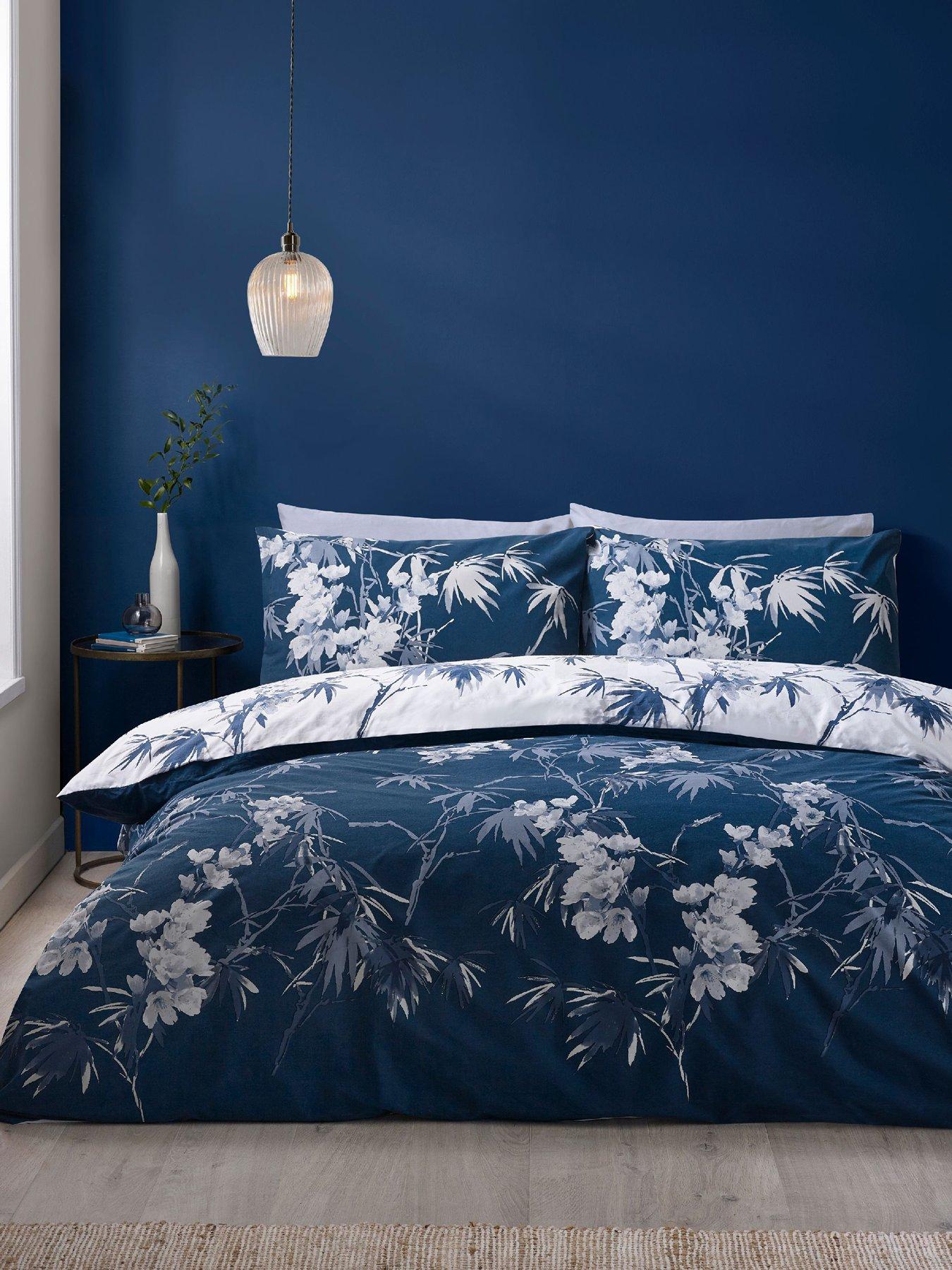 Image 3 of 5 of Catherine Lansfield Kyoto Floral Duvet Set Blue