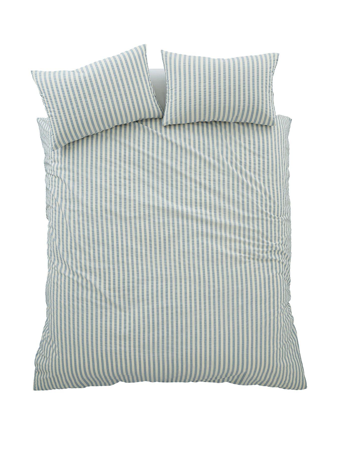 Image 2 of 6 of Pineapple Elephant Cotton Rich Woven Stripe Duvet Set Blue