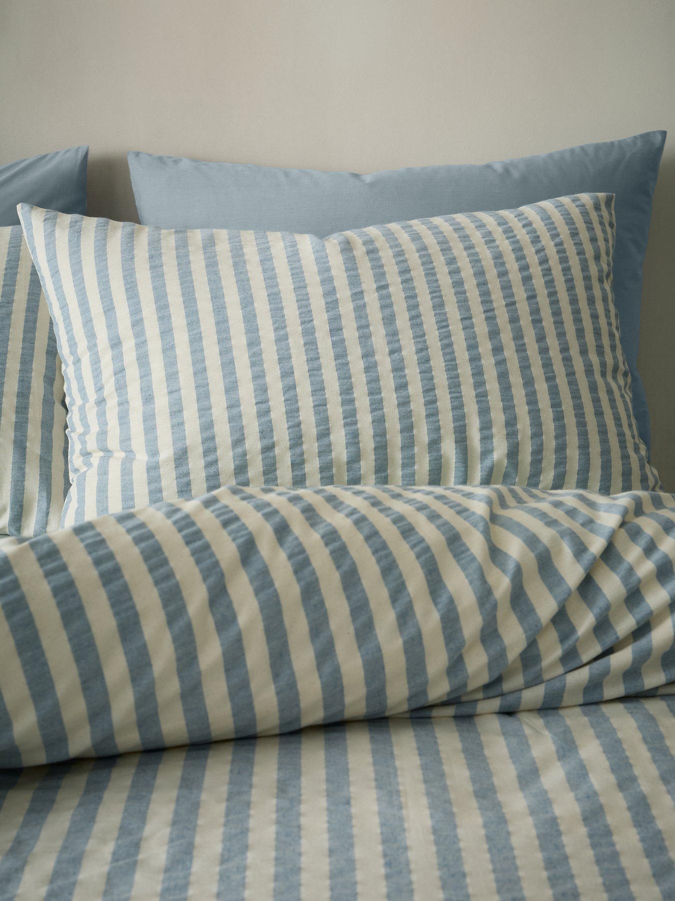 Image 4 of 6 of Pineapple Elephant Cotton Rich Woven Stripe Duvet Set Blue