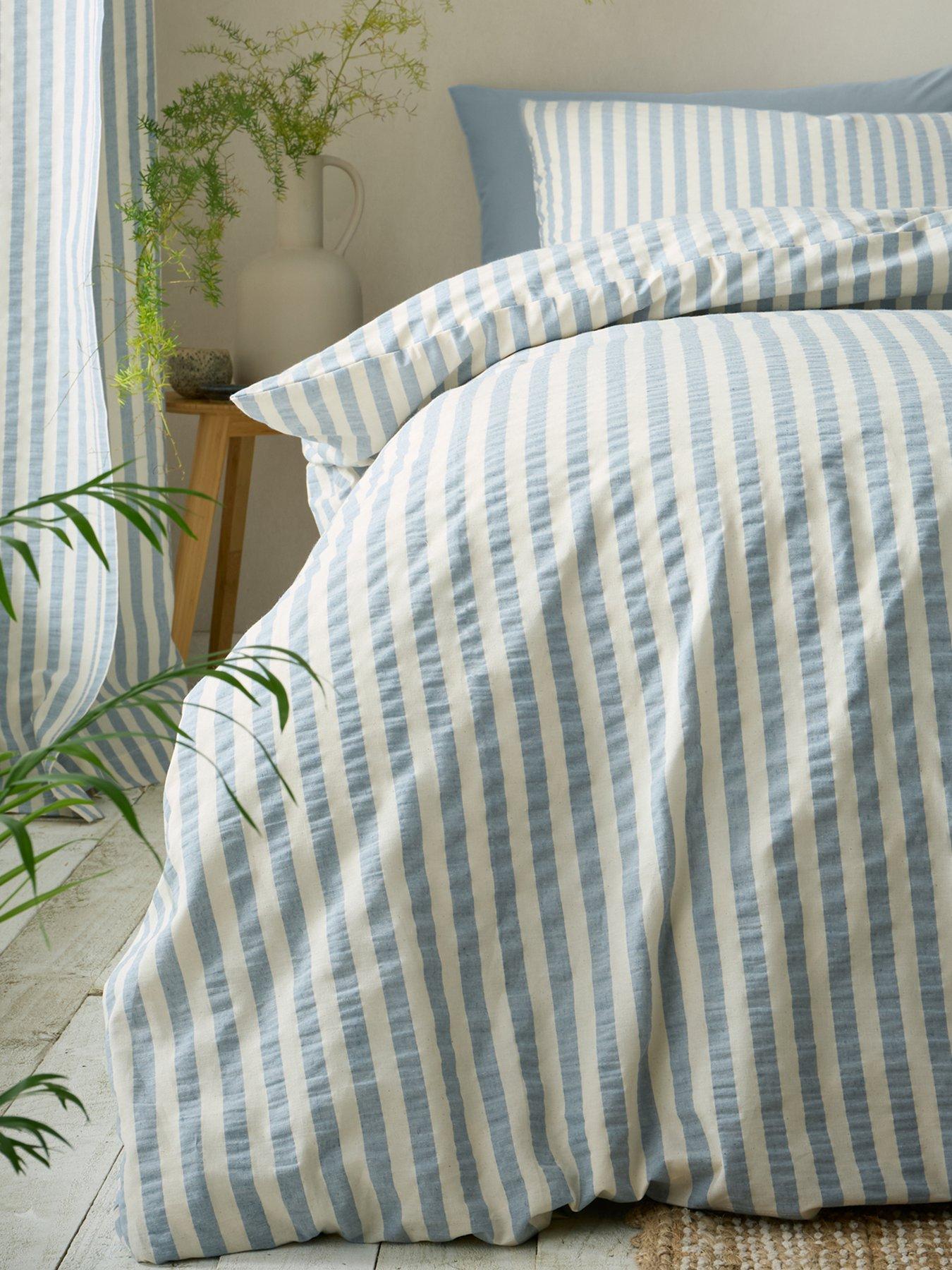 Image 5 of 6 of Pineapple Elephant Cotton Rich Woven Stripe Duvet Set Blue