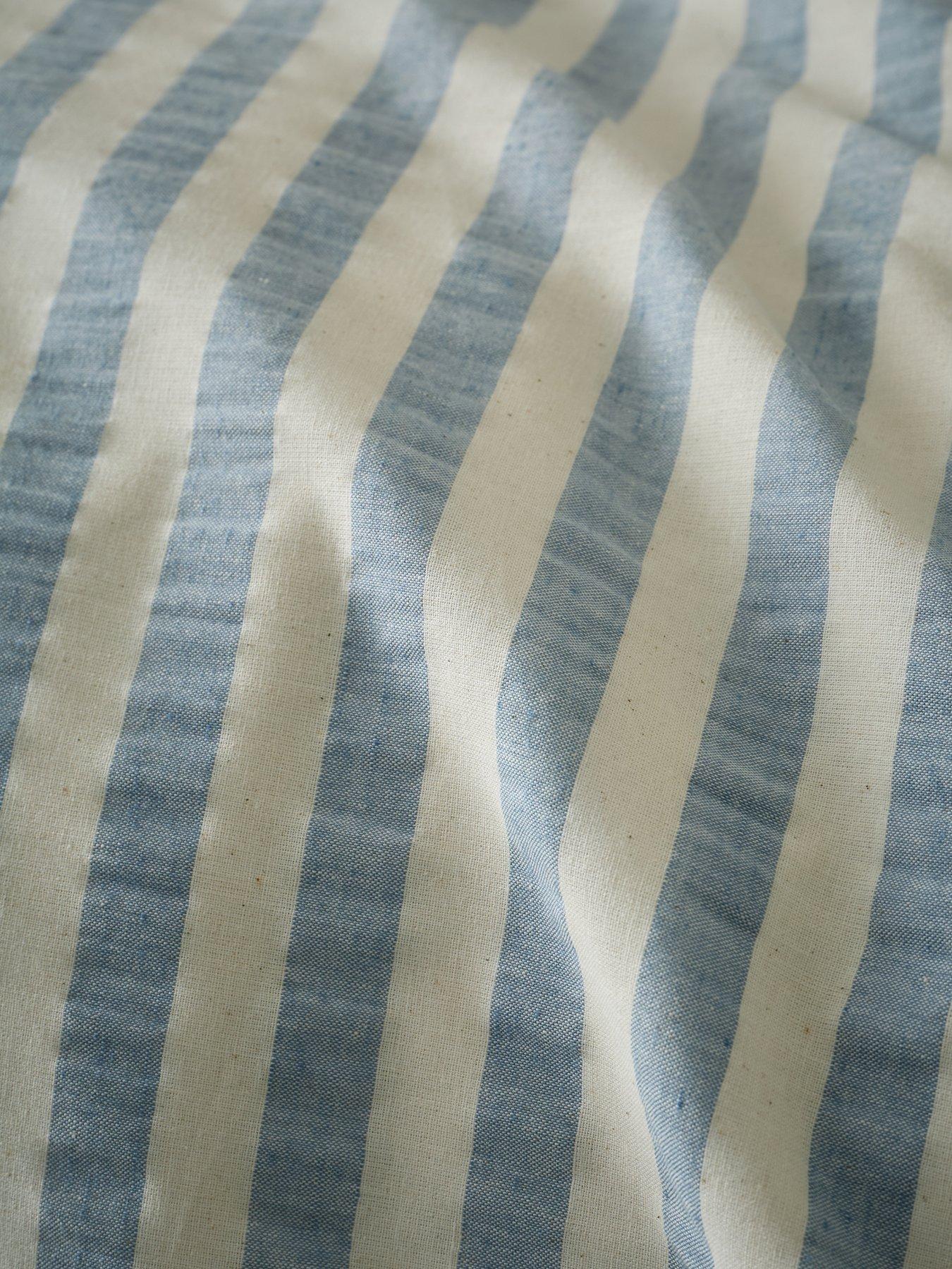 Image 6 of 6 of Pineapple Elephant Cotton Rich Woven Stripe Duvet Set Blue