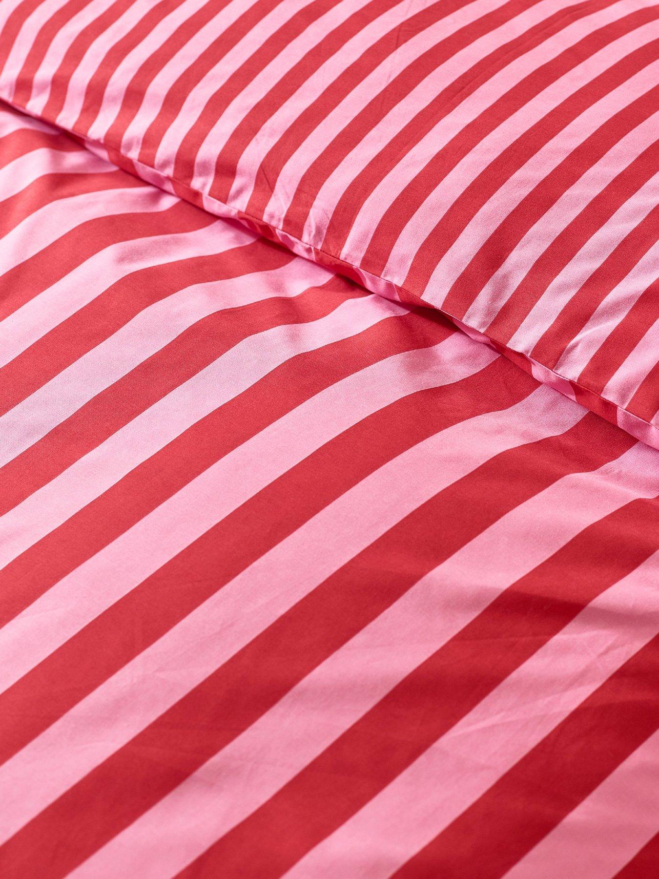  image of sassy-b-stripe-tease-duvet-set-red