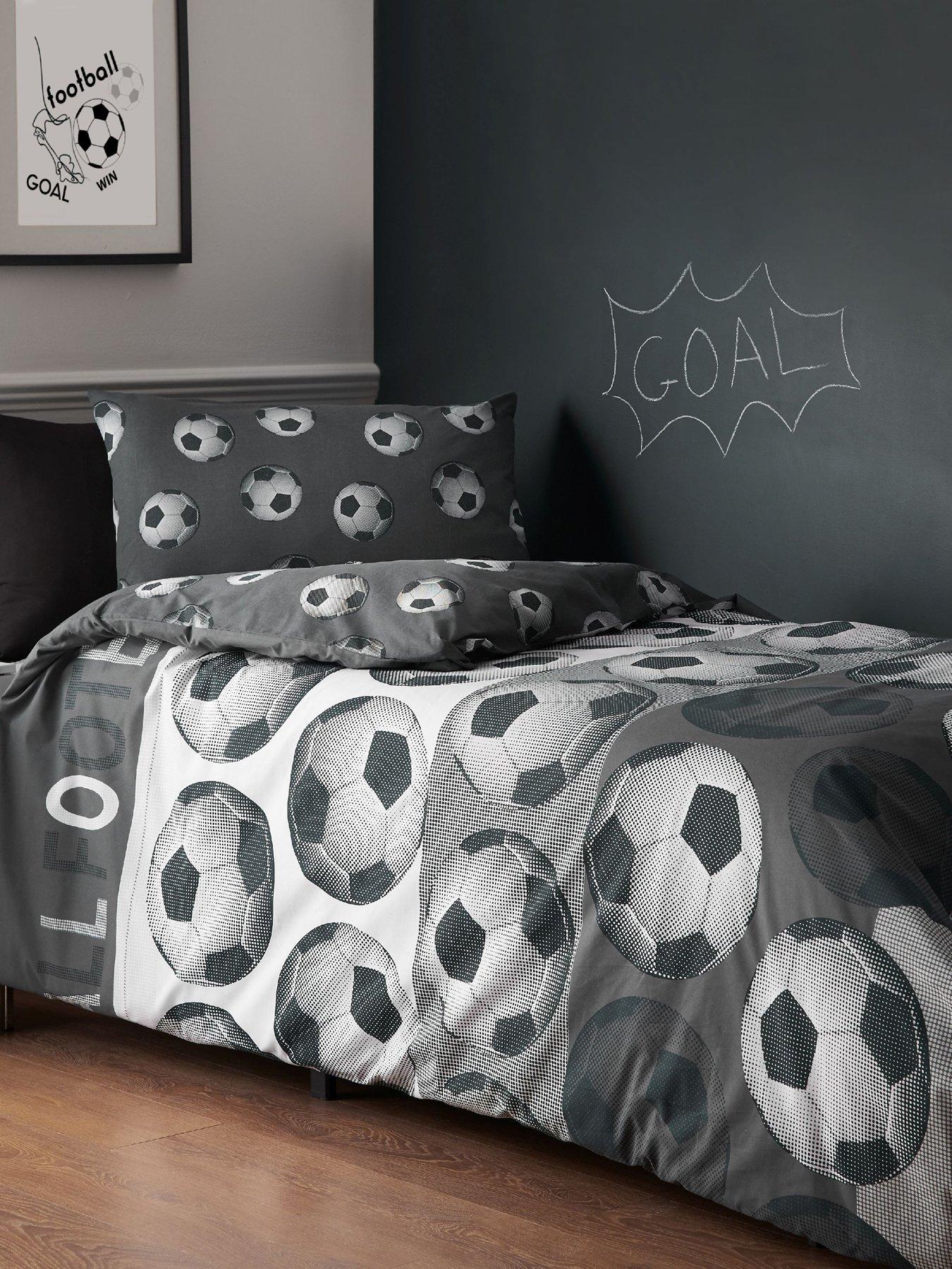 Image 1 of 6 of Catherine Lansfield Football Duvet Set Grey