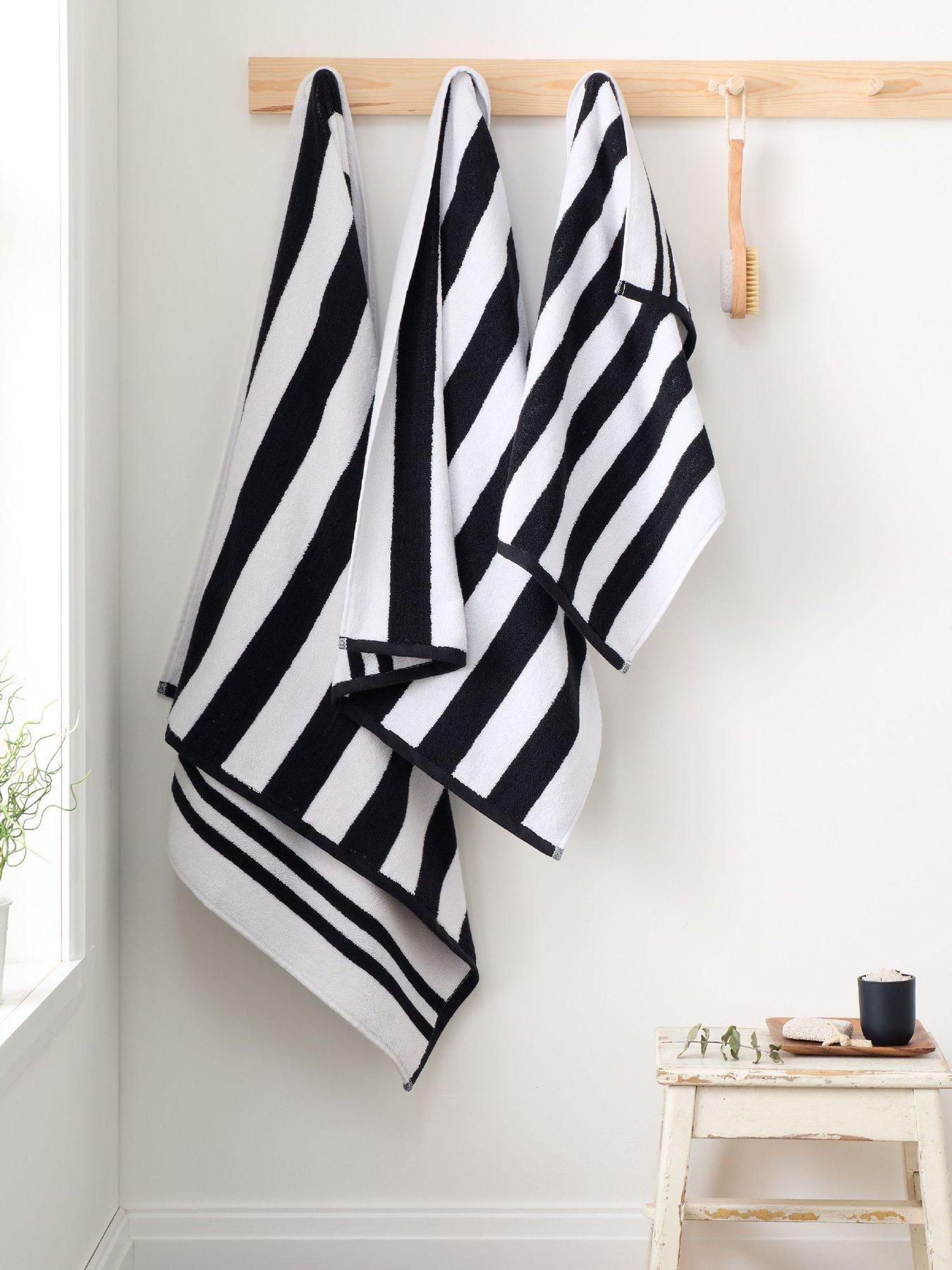 Bianca Reversible Stripe Jacquard 100% Cotton Towel Collection