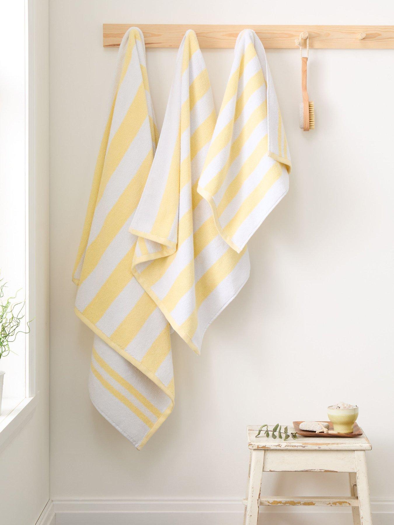 Bianca Reversible Stripe Jacquard 100% Cotton Towel Collection