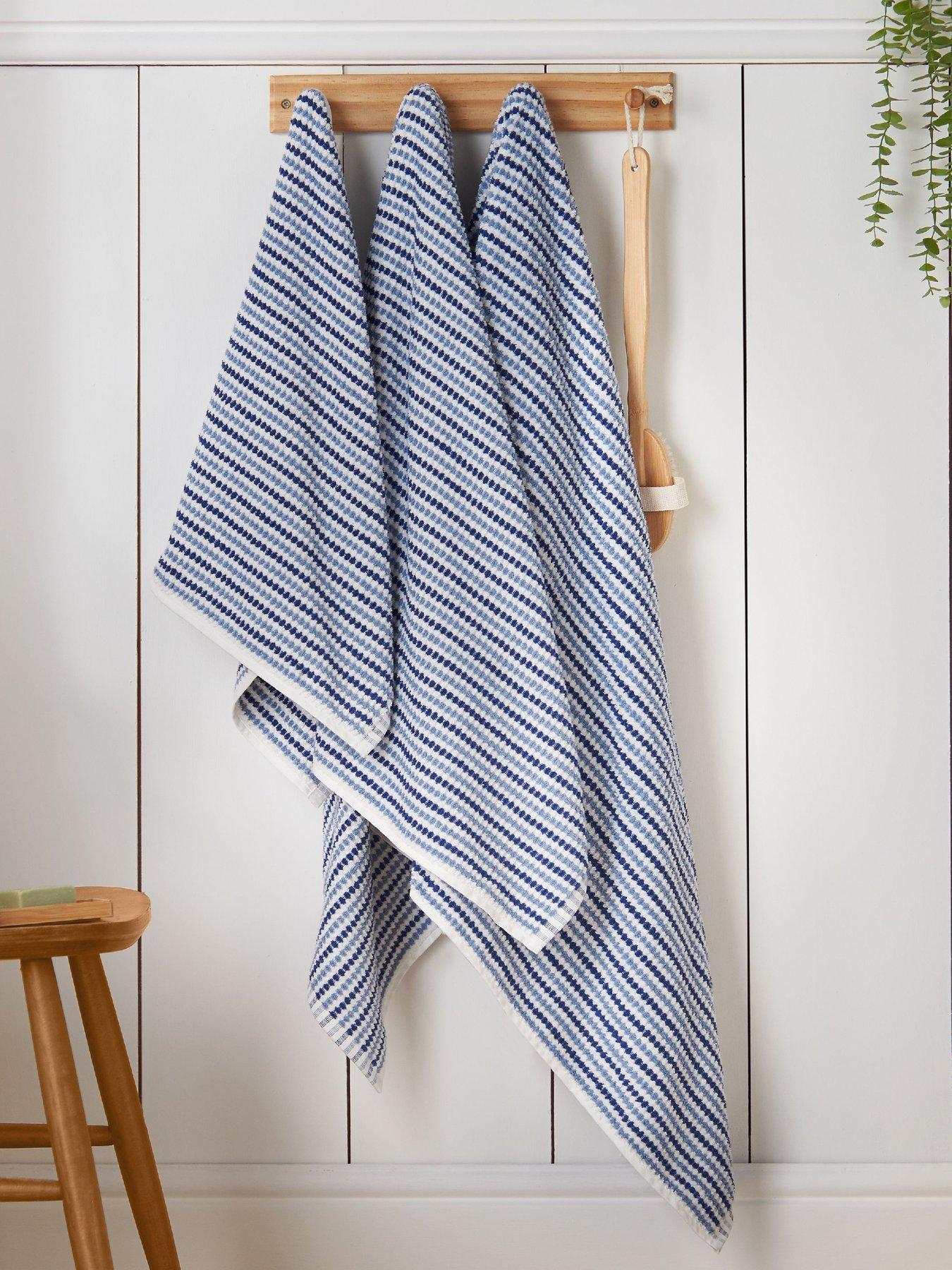 Catherine Lansfield Rice Weave Stripe Cotton Towel Collection